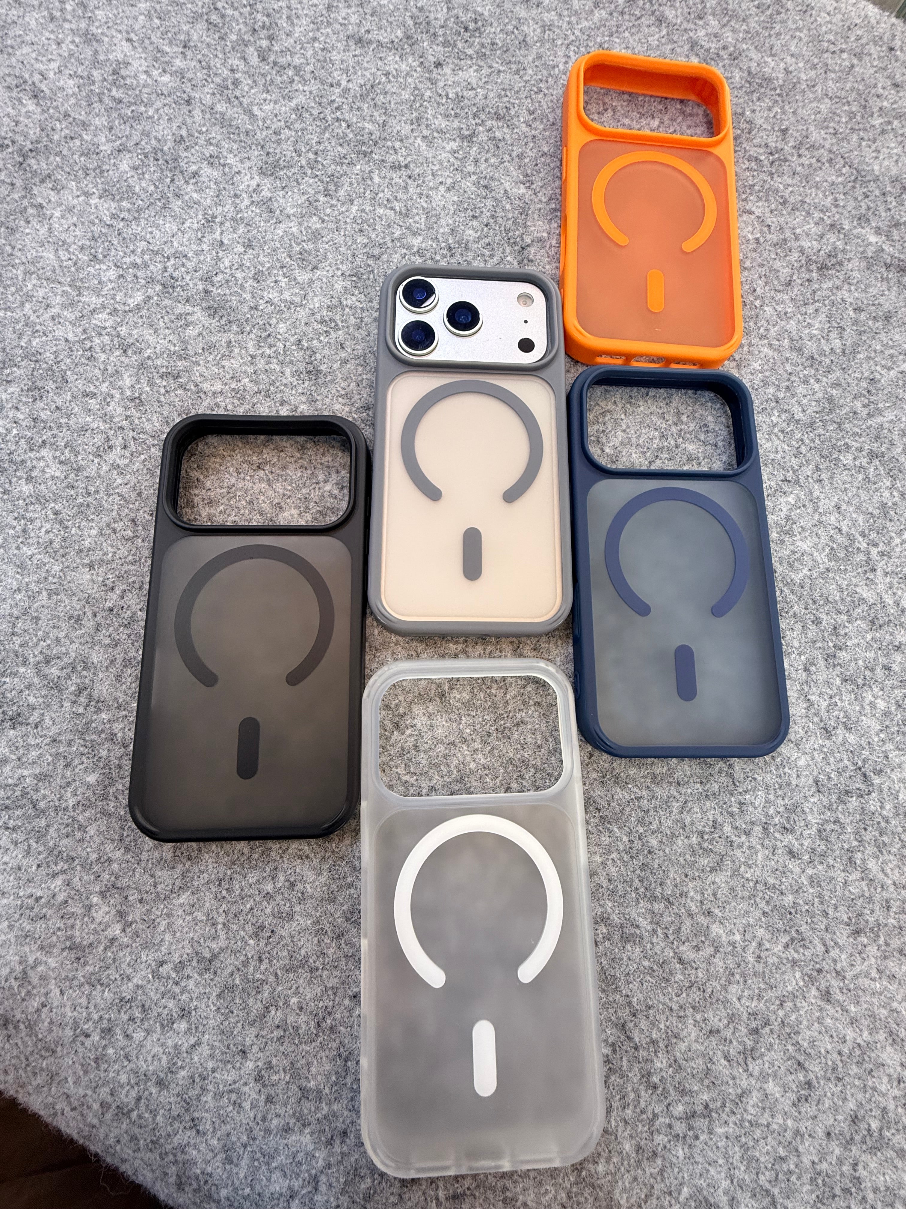 Smoke Finish Premium Hybrid Case with MagSafe Support for iPhone & Samsung