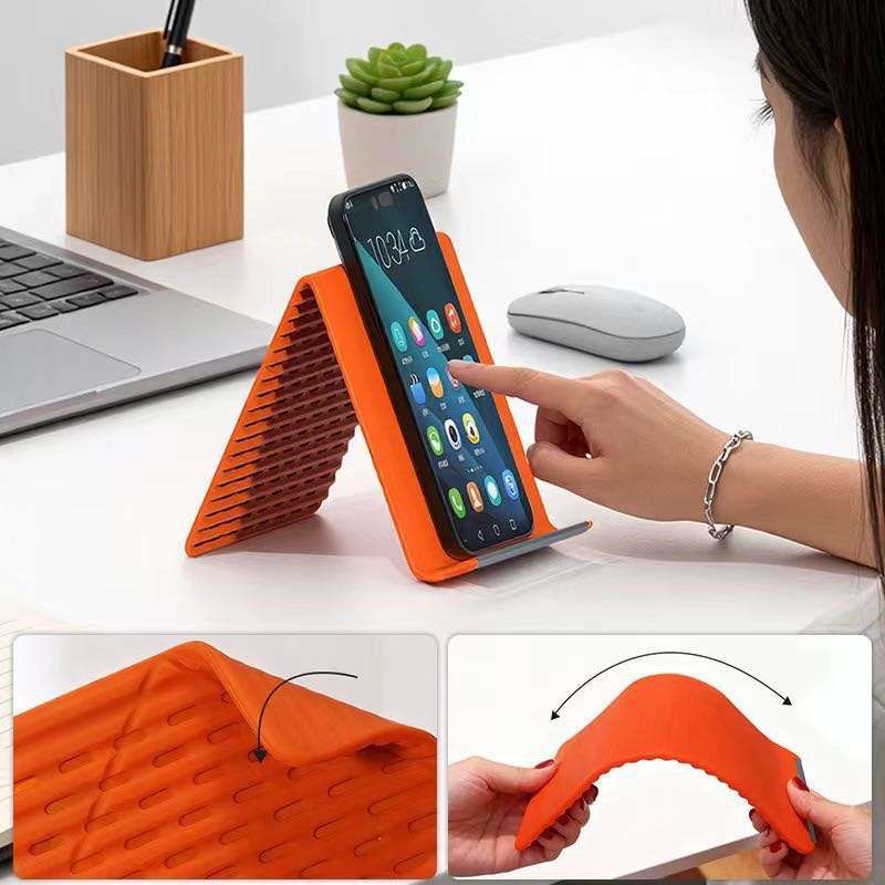 Foldable Silicone Phone Stand for Monitor & Desk | Multifunction Mobile Holder