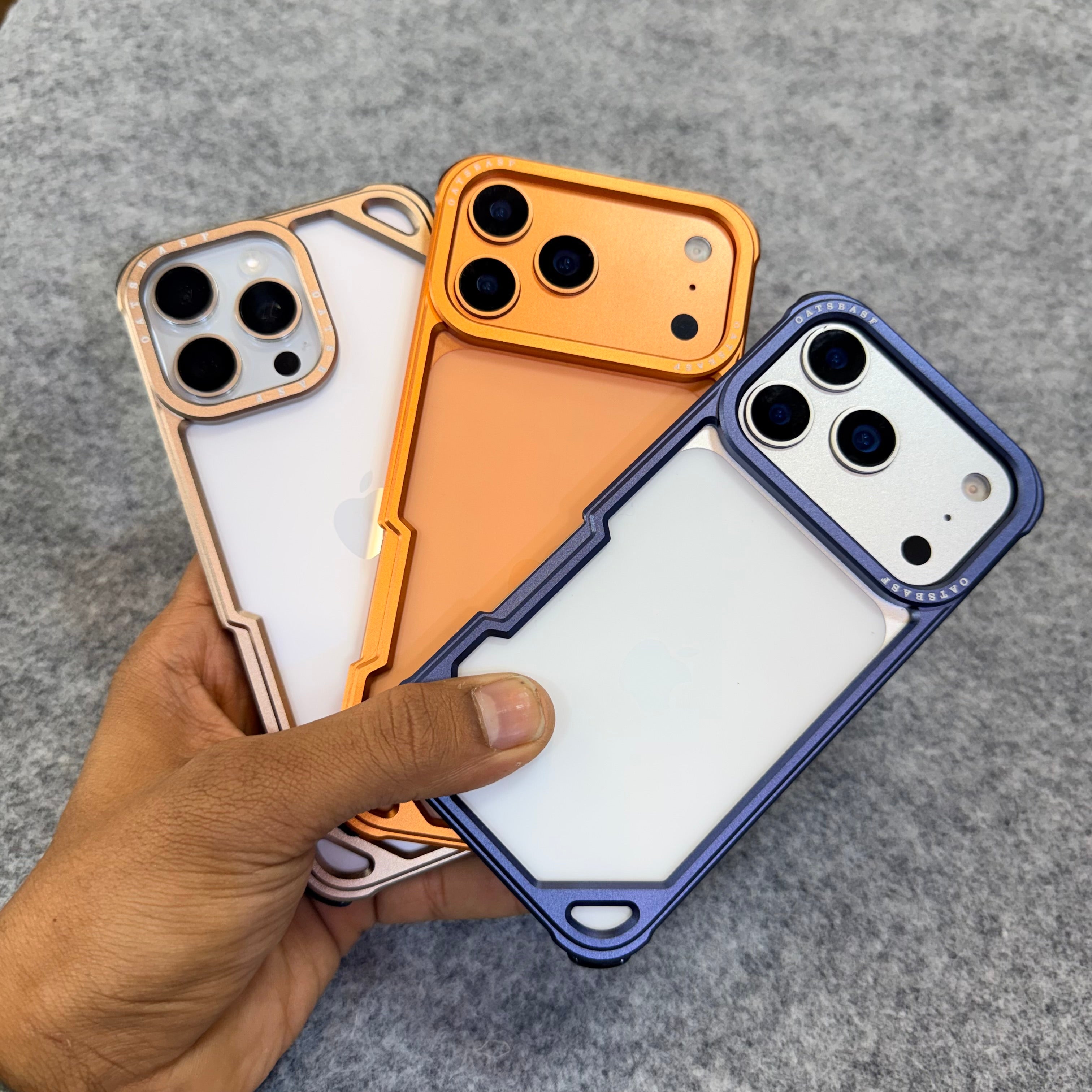 Metal Bumper Air Cushion Shockproof Case  (Matte Back | Military Grade Protection)