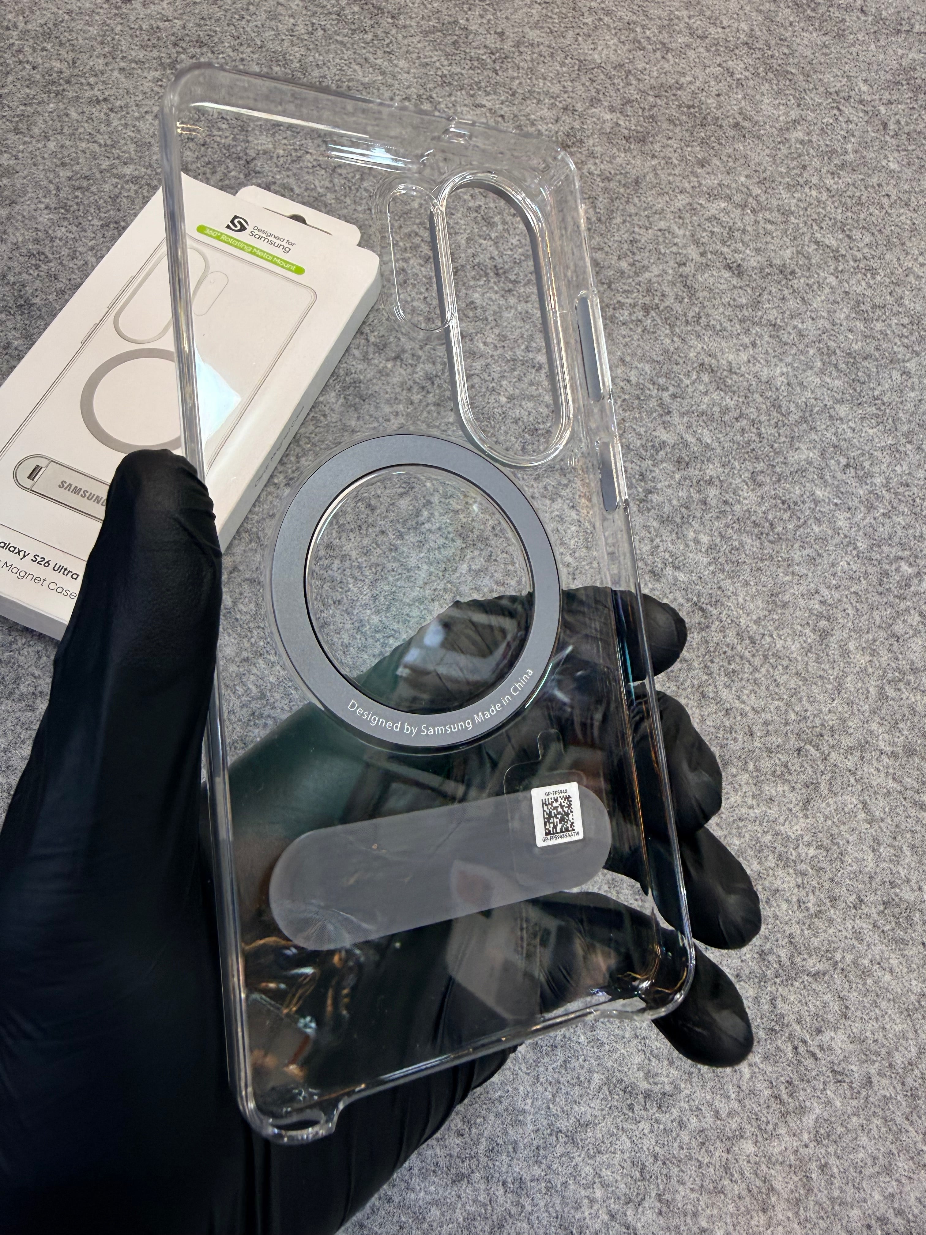 Clear Magnetic Stand Case for Samsung Galaxy S25 Ultra / S26 Ultra – Transparent Shockproof Cover with Metal Kickstand & Magnetic Ring