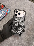 LUXO Carbon Fiber Tiger Print MagSafe Case for iPhone | Shockproof Matte Protective Cover