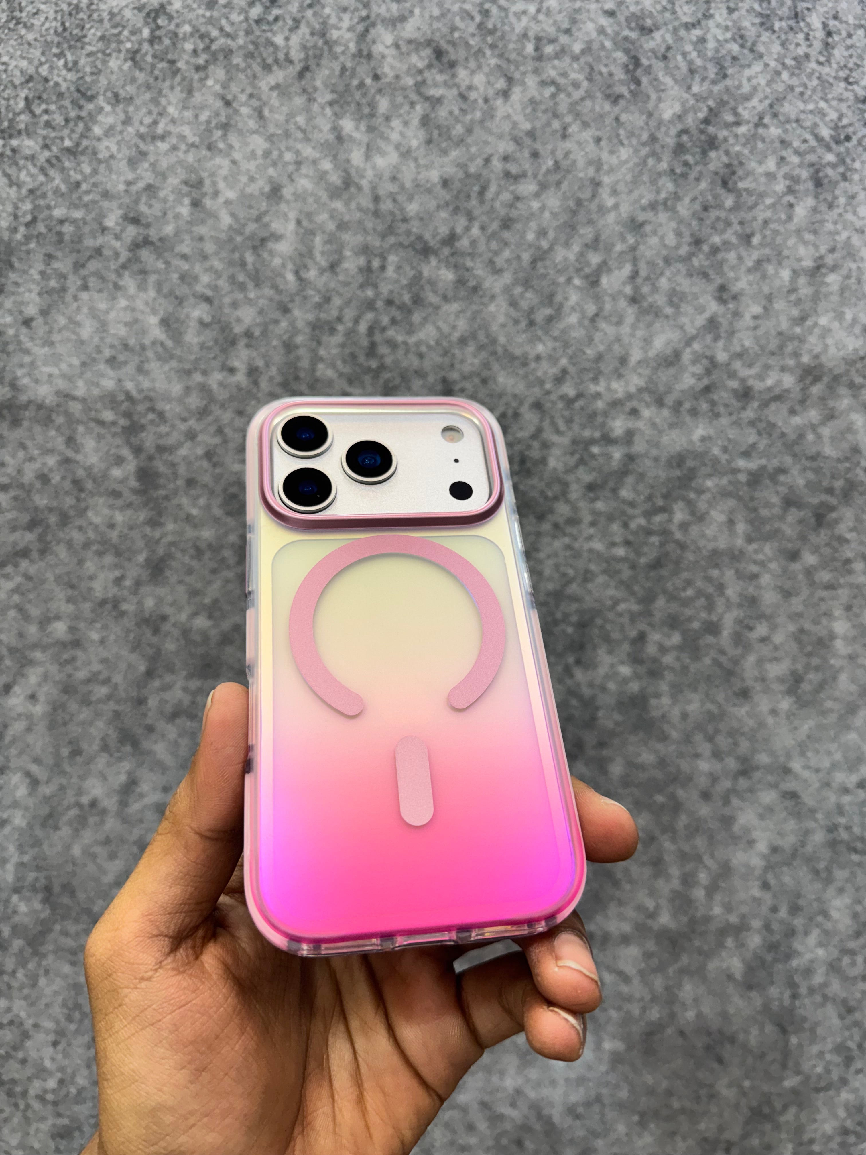 Gradient MagSafe Case for iPhone – Pink Ombre Glow | Shockproof & Stylish ✨