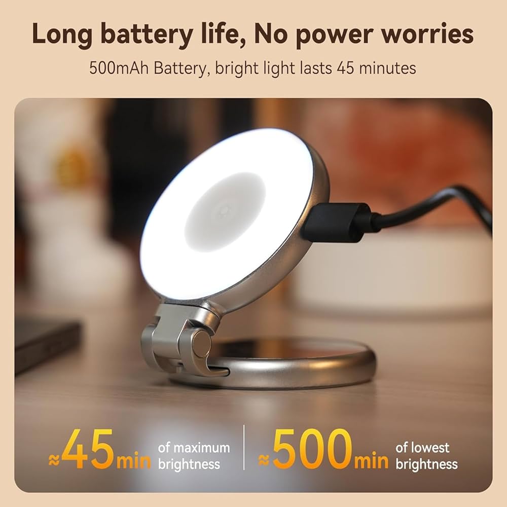 TELESIN Magnetic Selfie Light  Magsafe, 360° LED Selfie Ring Fill Light with Sticky Ring for Selfies, Photography, Zoom Calls and Video Conferencing
