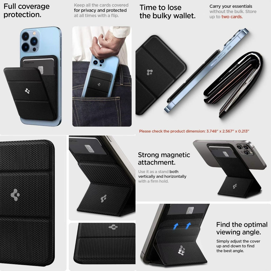 Spigen Smart Fold Mag Fit Magnetic Wallet Phone Card Holder with stand