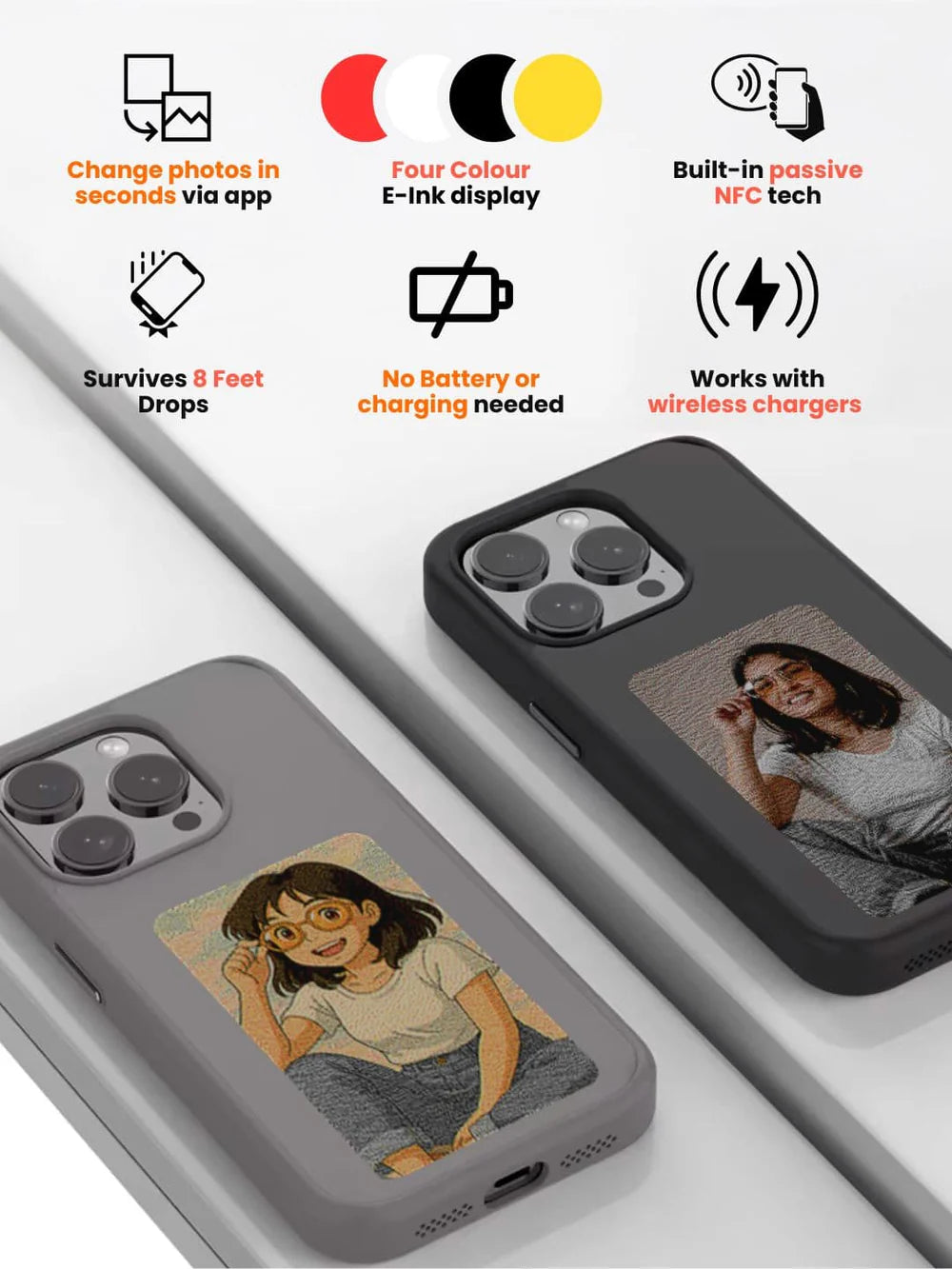 NFC DIY E-ink Screen Phone Case