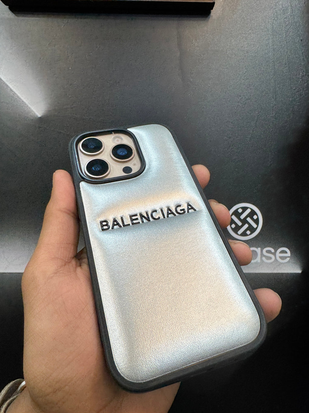 Balenciaga Puffer Case for iPhone 16 Pro (SilveR)