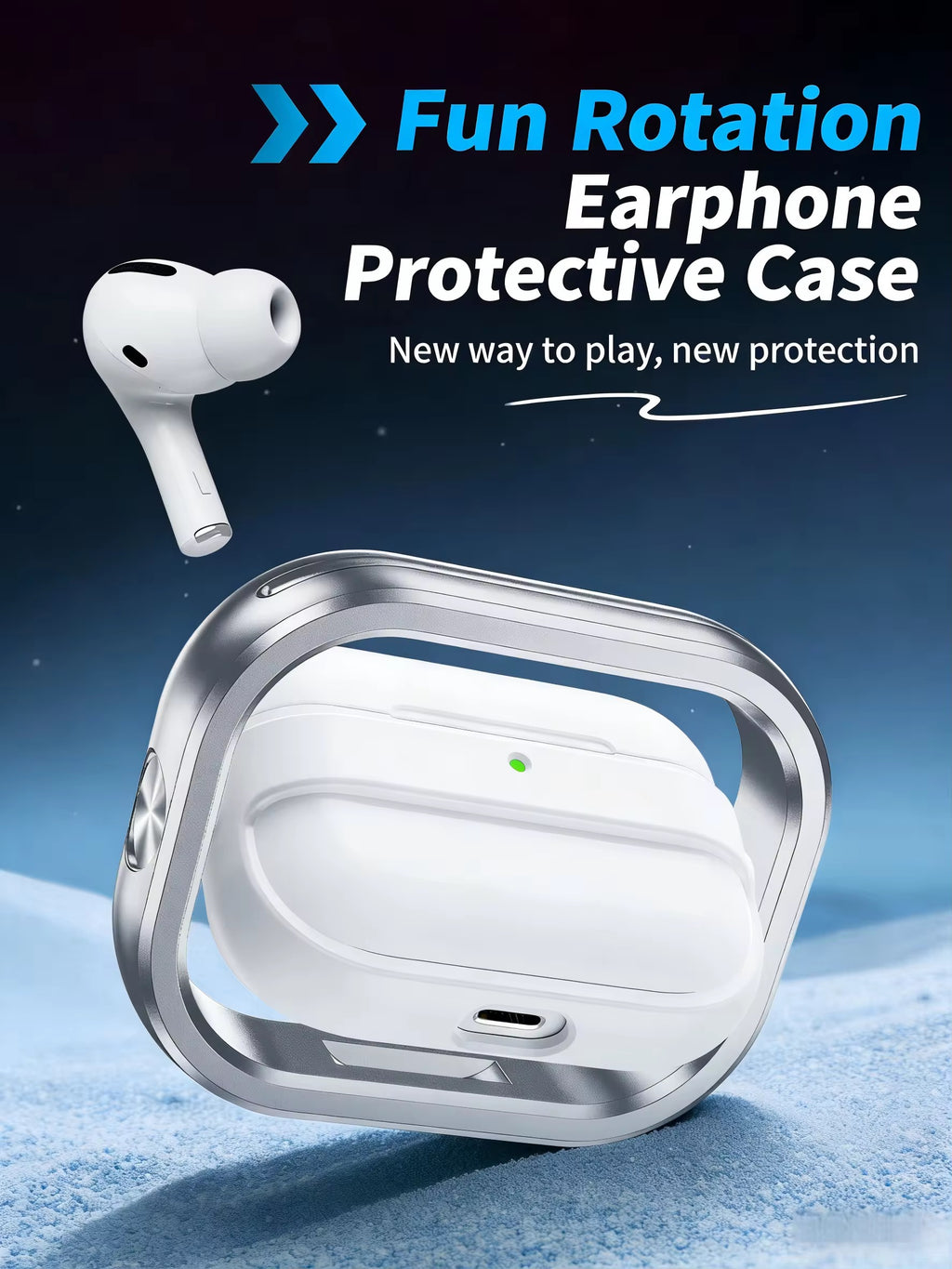 AirPods Pro 3 Rotating Metal Frame Protective Case – 360° Spinner Ring Shockproof Cover with Magnetic Lock
