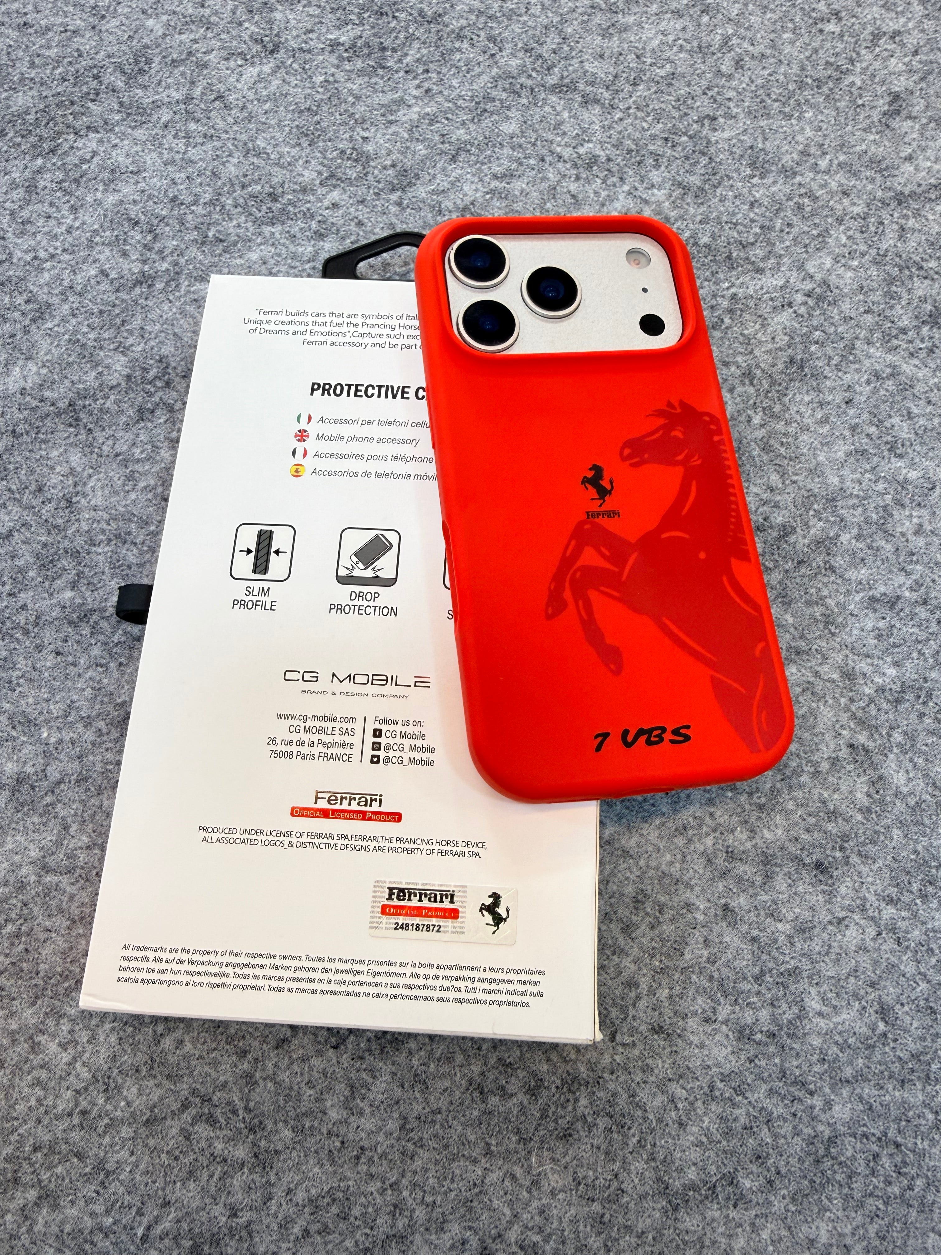 Ferrari 7 VBS Official Licensed Silicone Protective Case (Red & Black)