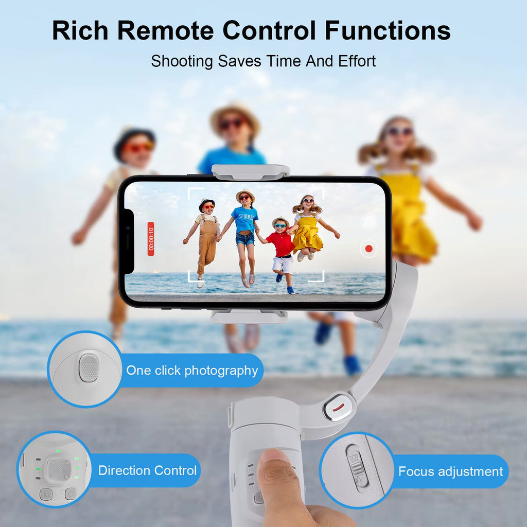 M1 3-Axis Gimbal Stabilizer with Horizontal Vertical Switching FPV View 360 Rotation Target Tracking for Mobile Phone