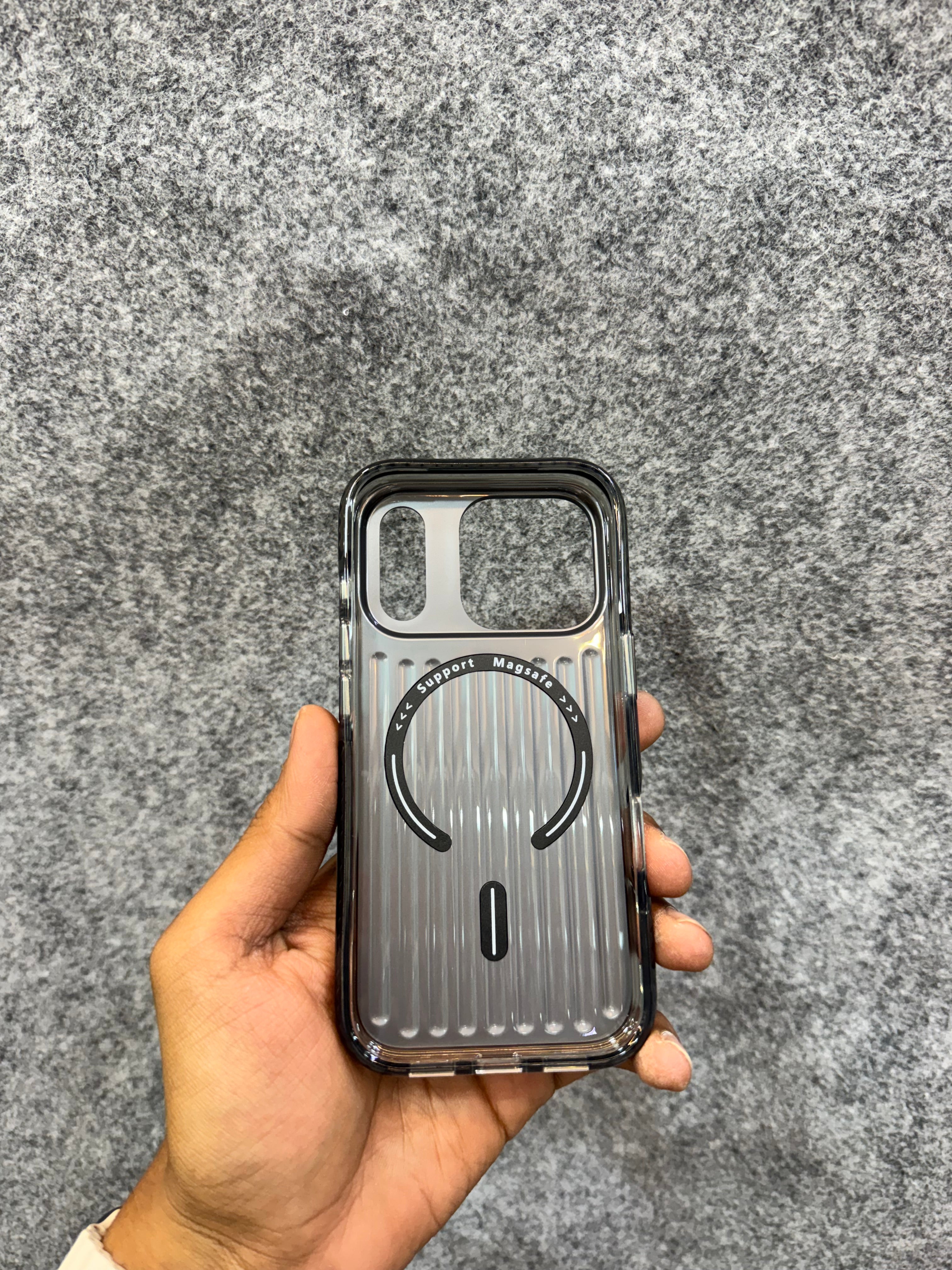 Ribbed Dark MagSafe Shockproof Case