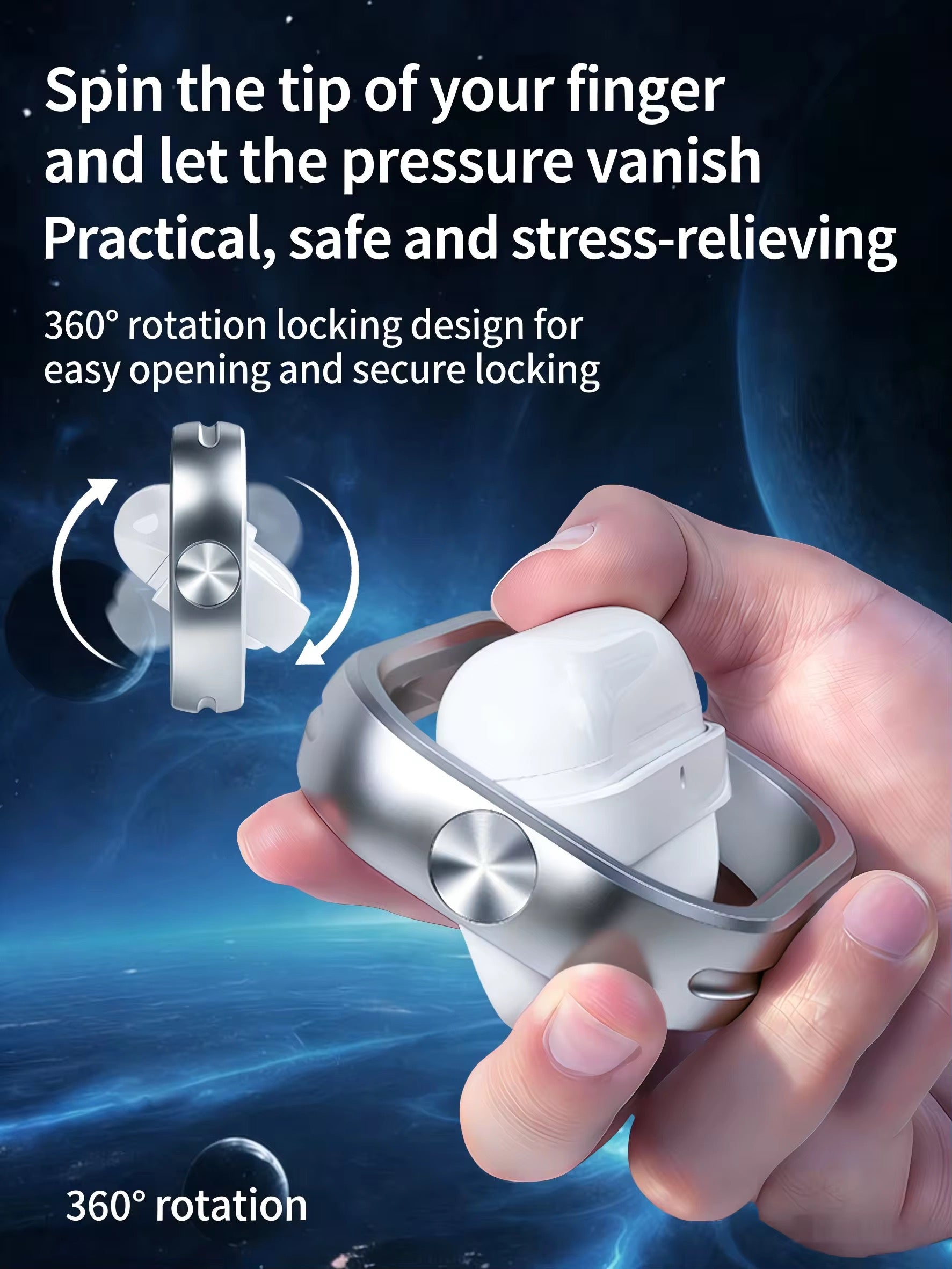 AirPods Pro 3 Rotating Metal Frame Protective Case – 360° Spinner Ring Shockproof Cover with Magnetic Lock