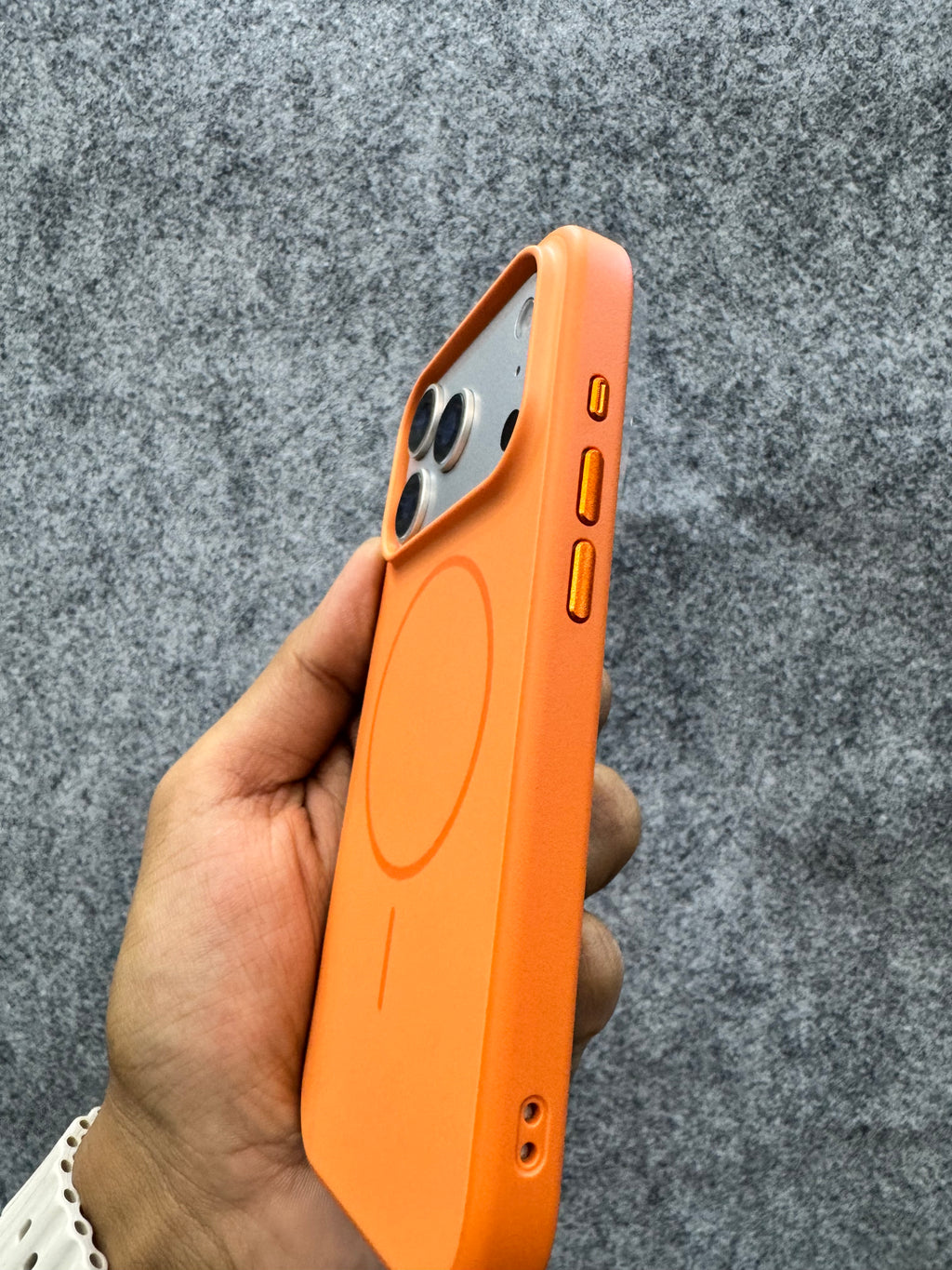 Vibrant Orange Frosted MagSafe Case – Slim Shockproof Matte Finish Cover for iPhone 17 Pro / Pro Max