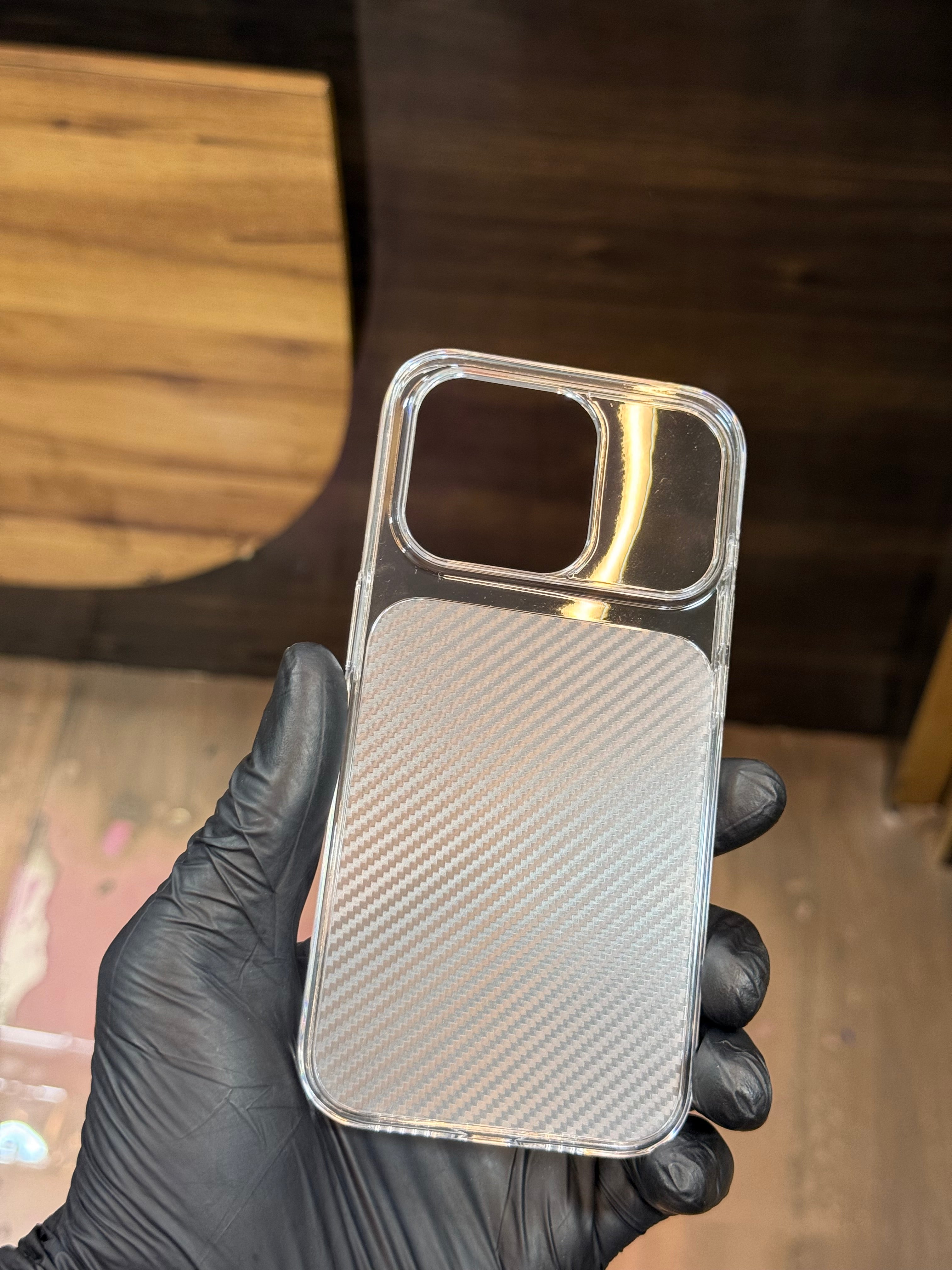 Premium Carbon Fiber Transparent Case for iPhone | Camera Lens Protection
