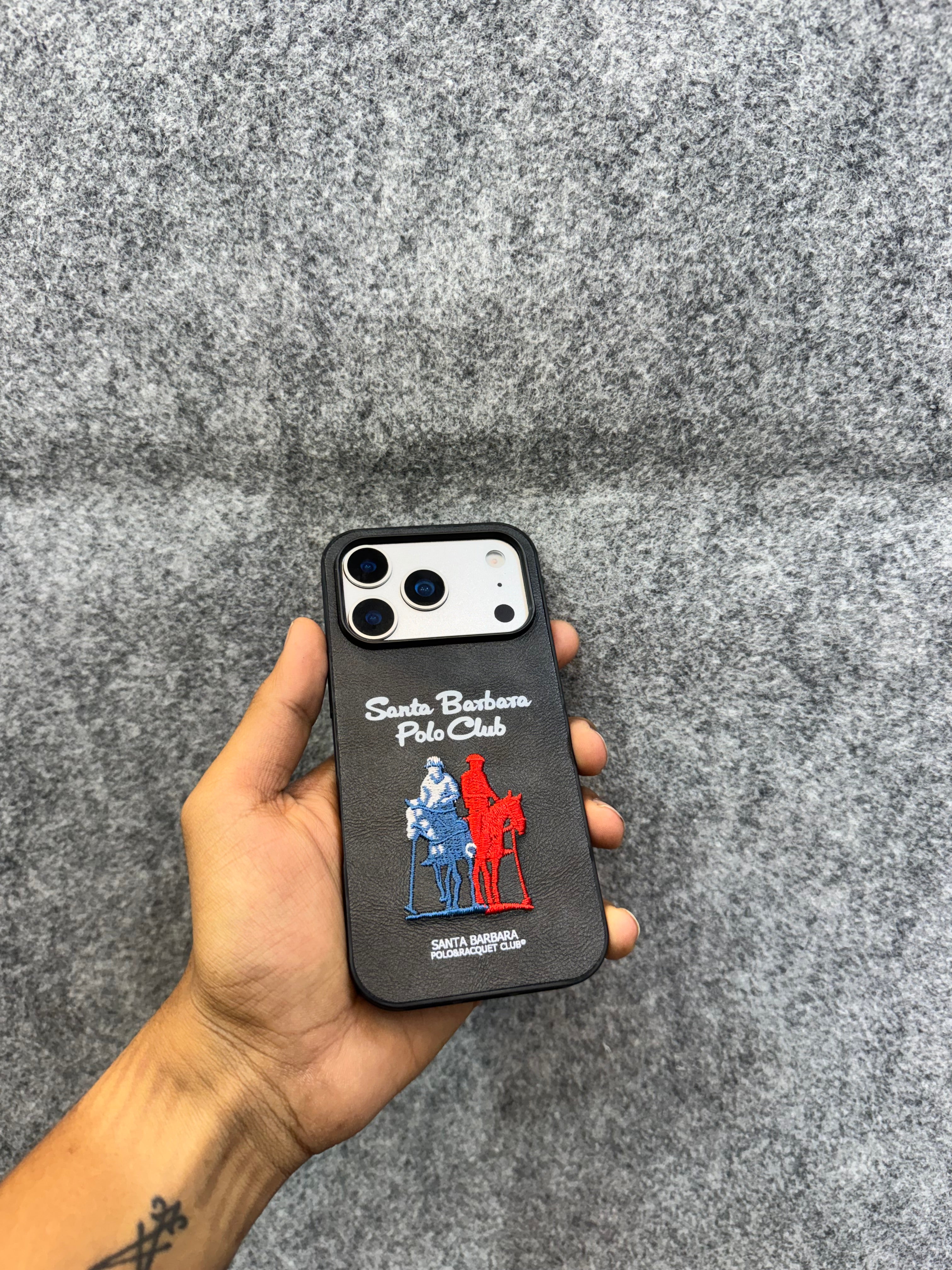 Santa Barbara Polo Club Premium Embroidery Leather Case (Inside Cloth Lining) – 5 Classic Colours