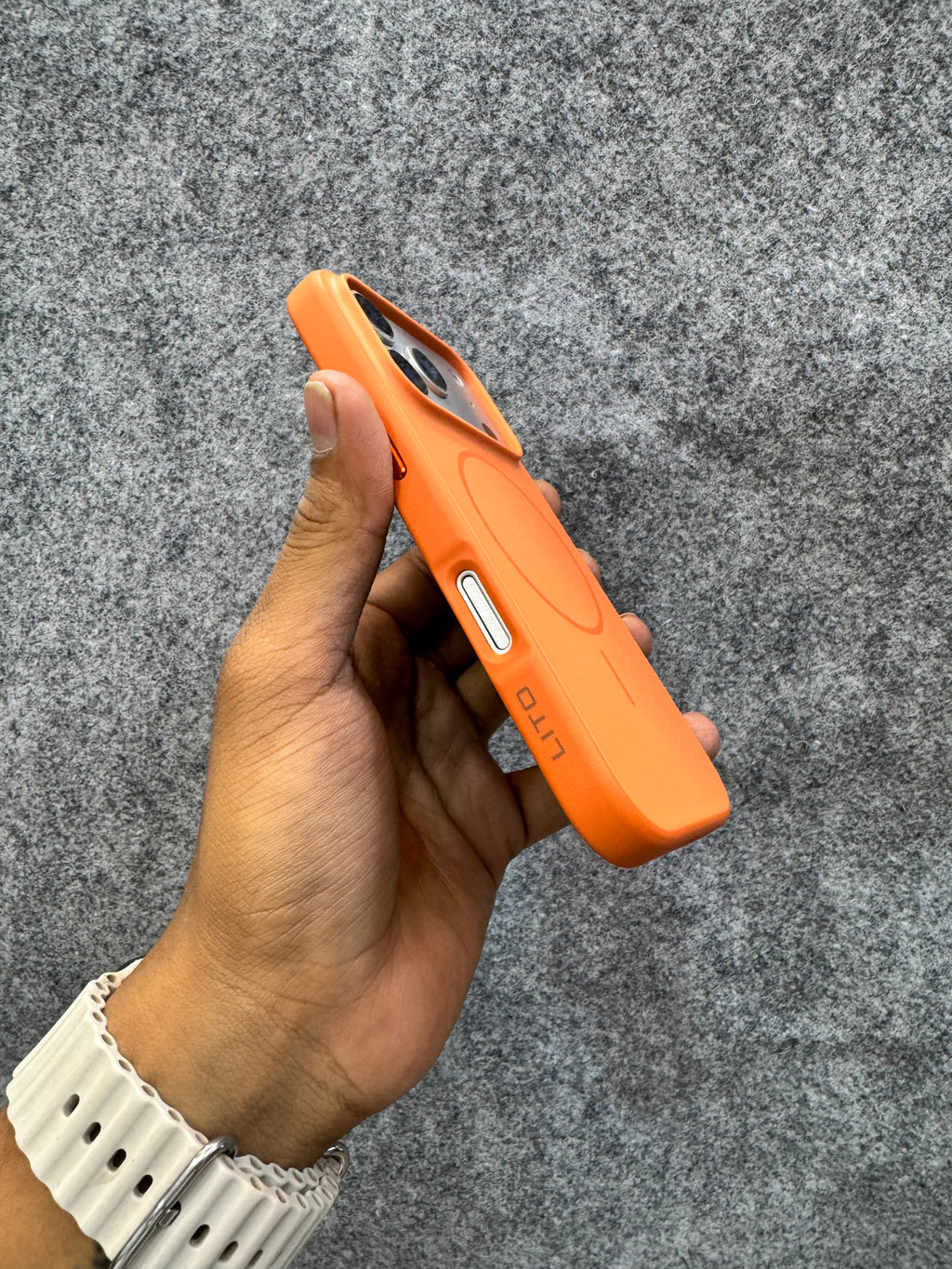 Vibrant Orange Frosted MagSafe Case – Slim Shockproof Matte Finish Cover for iPhone 17 Pro / Pro Max