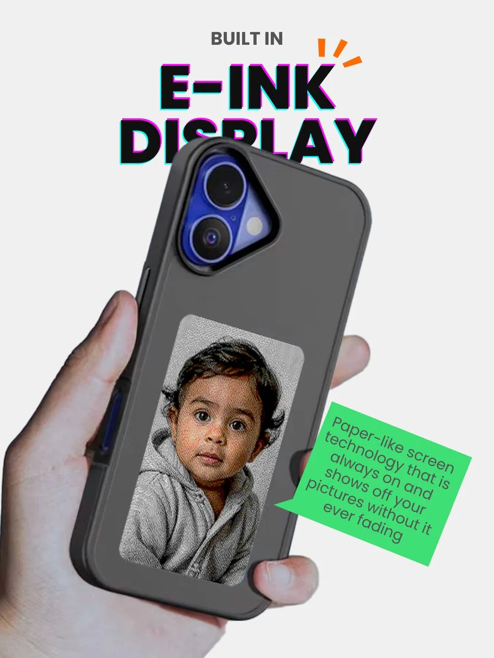 NFC DIY E-ink Screen Phone Case