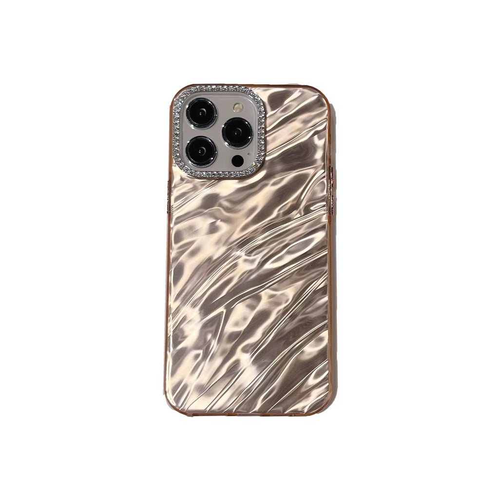 High-End Fashion Marble Case for Girls | Bling Crystal Camera Bumper | Protective Cover