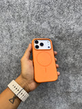 Vibrant Orange Frosted MagSafe Case – Slim Shockproof Matte Finish Cover for iPhone 17 Pro / Pro Max