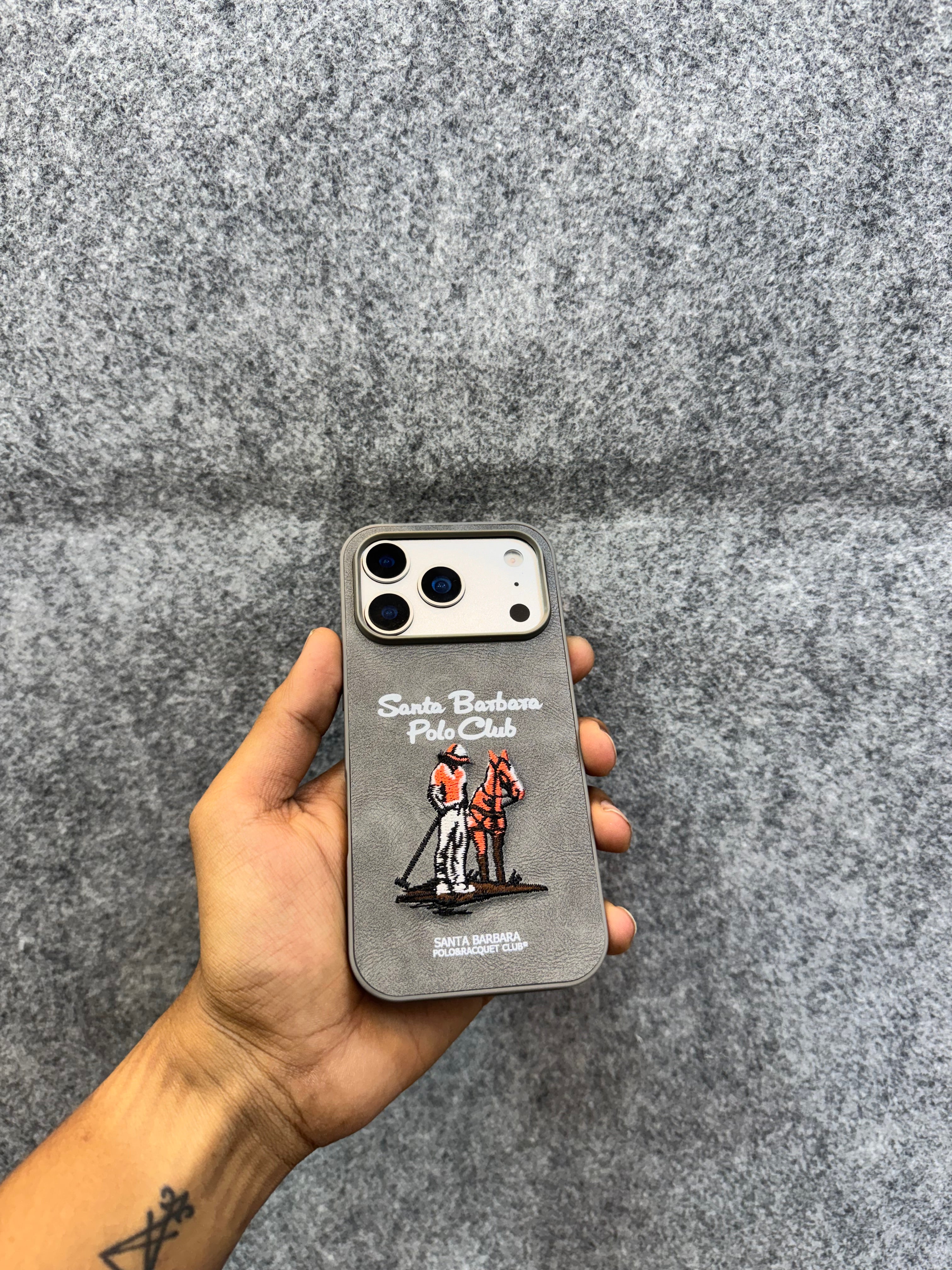 Santa Barbara Polo Club Premium Embroidery Leather Case (Inside Cloth Lining) – 5 Classic Colours