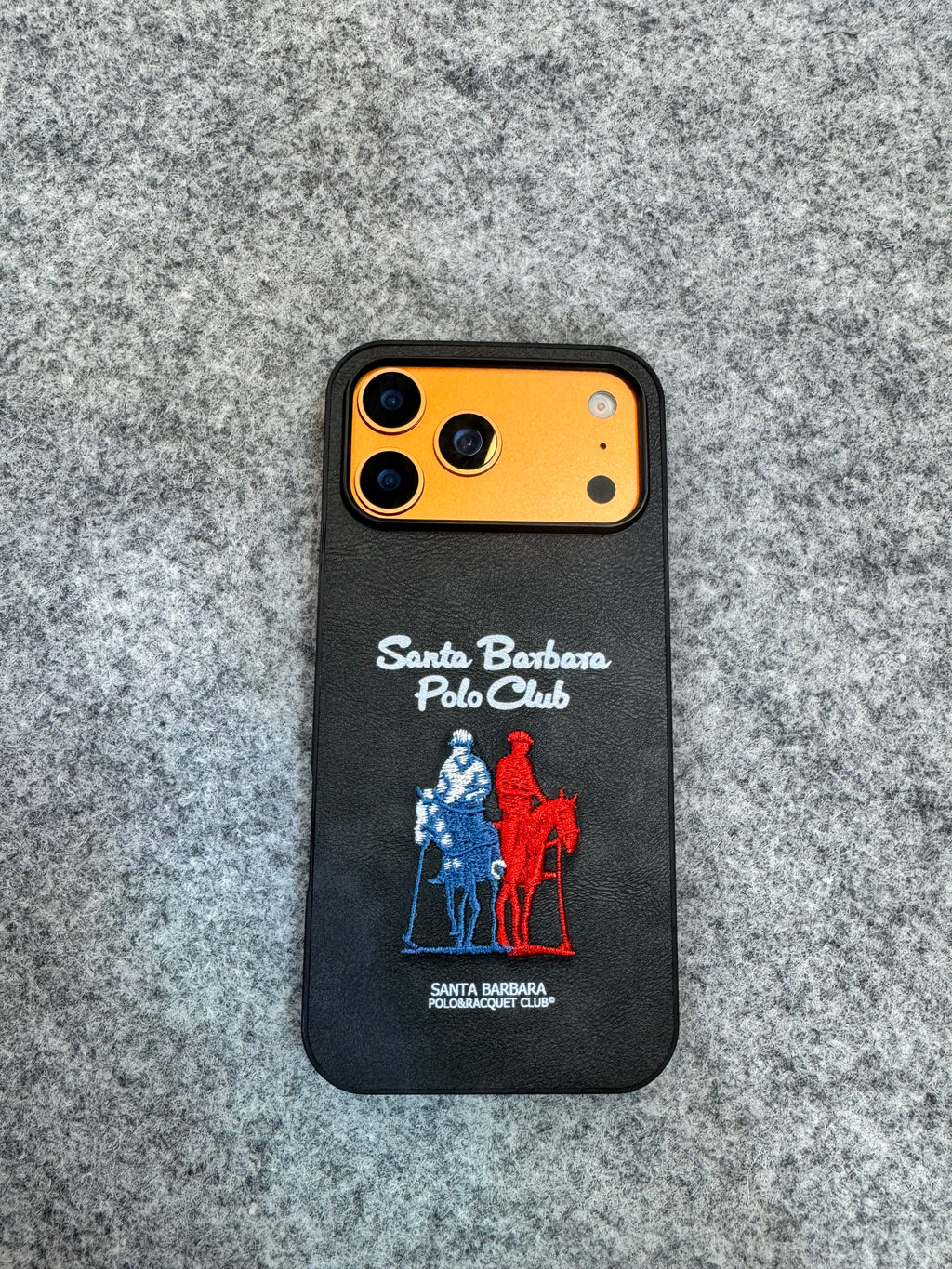 Santa Barbara Polo Club Premium Embroidery Leather Case (Inside Cloth Lining) – 5 Classic Colours