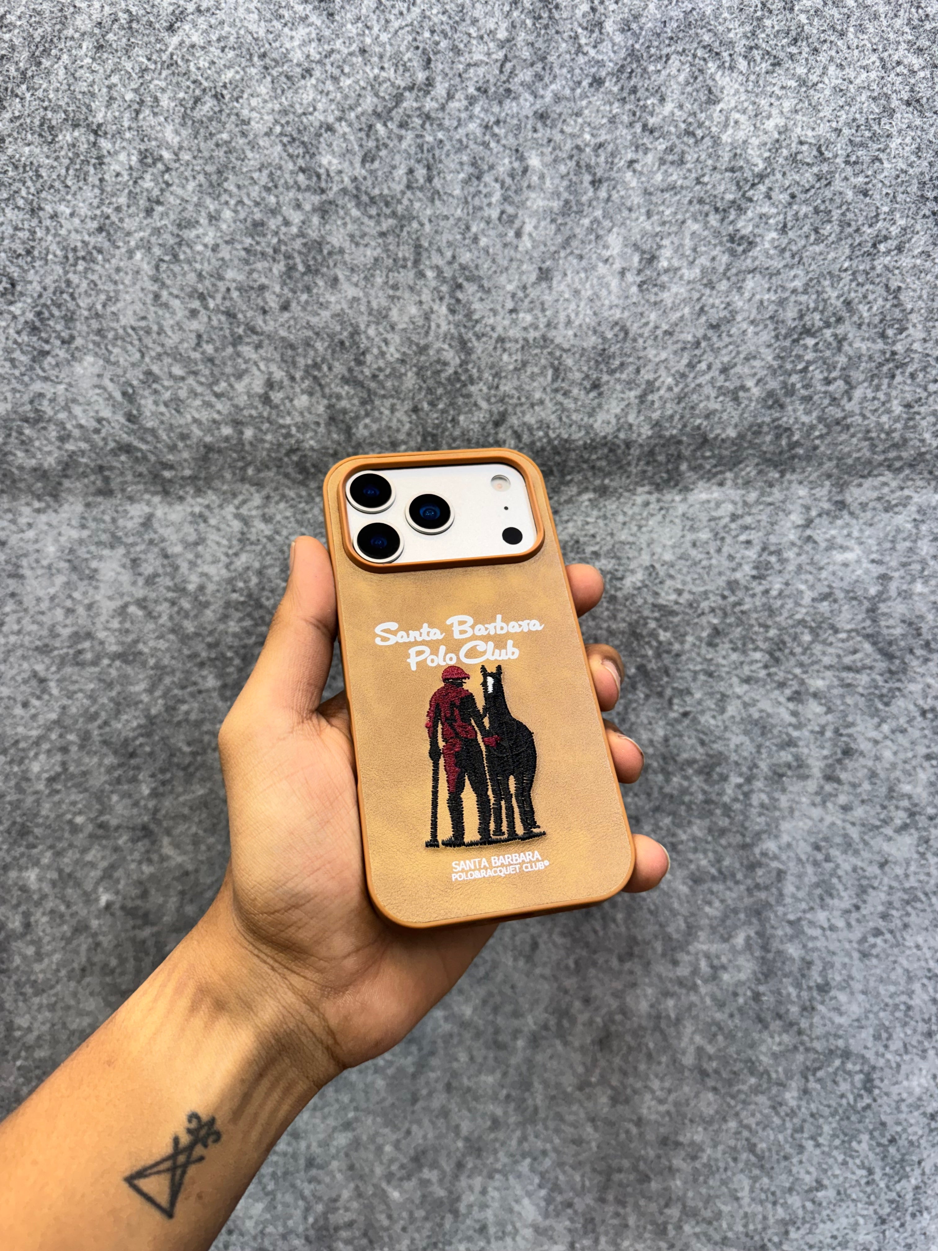 Santa Barbara Polo Club Premium Embroidery Leather Case (Inside Cloth Lining) – 5 Classic Colours