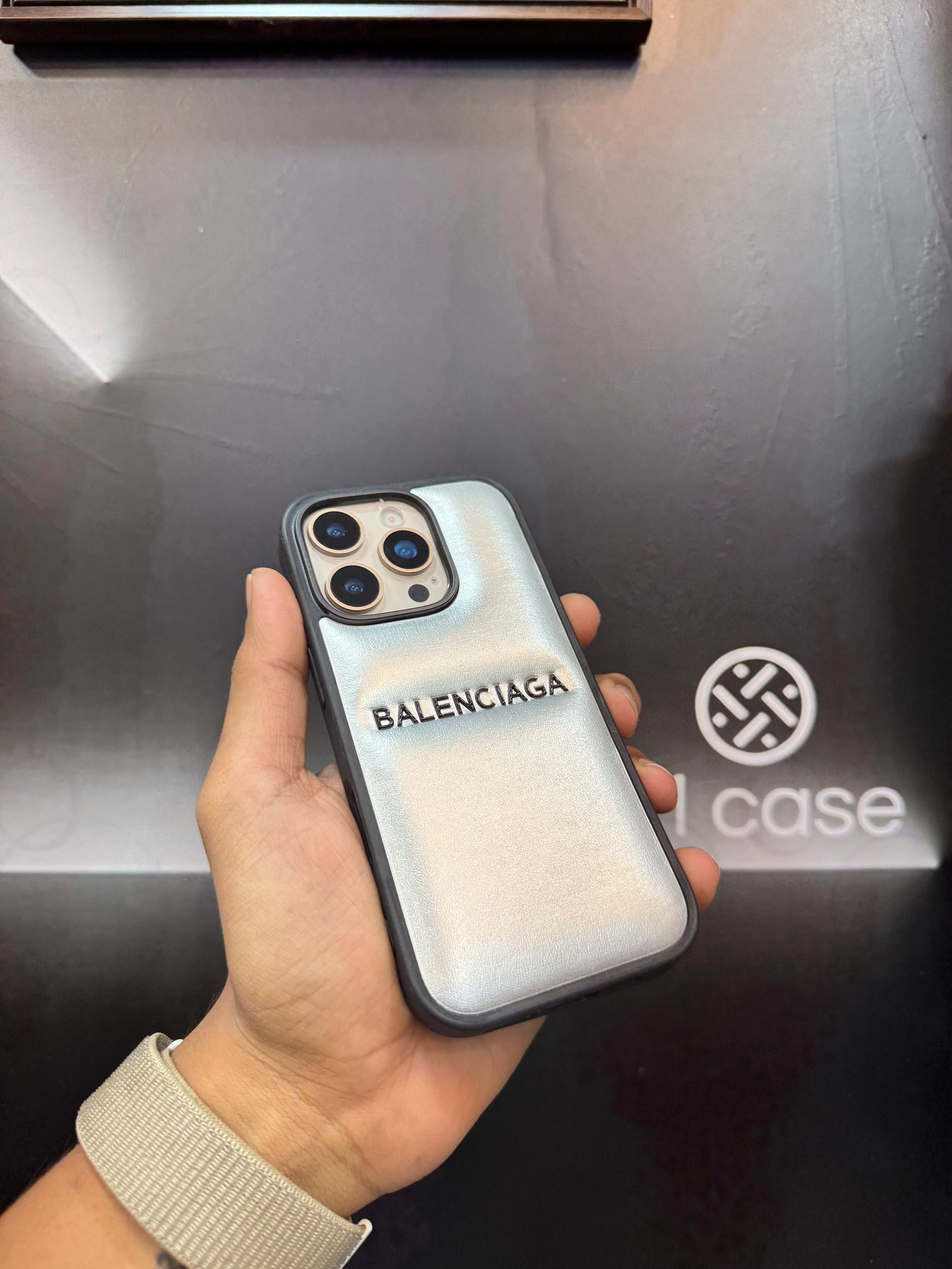 Balenciaga Puffer Case for iPhone 16 Pro (SilveR)