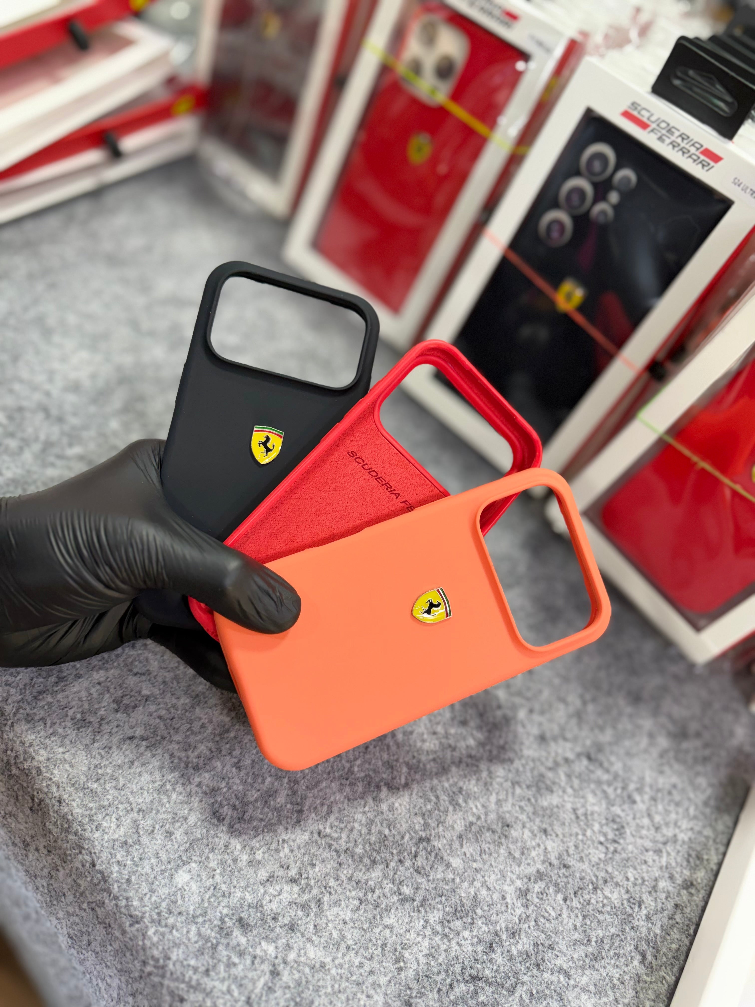 Scuderia Ferrari Silicone Case – Premium Luxury Back Cover for iPhone & Samsung