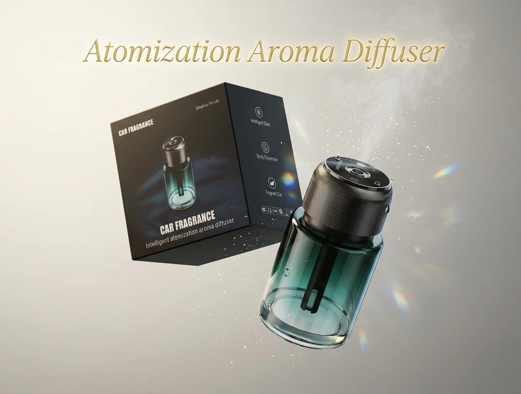 Smart Car Aroma Diffuser with Red LED Ambient Light | Portable Luxury Fragrance Spray for Car, Office & Home