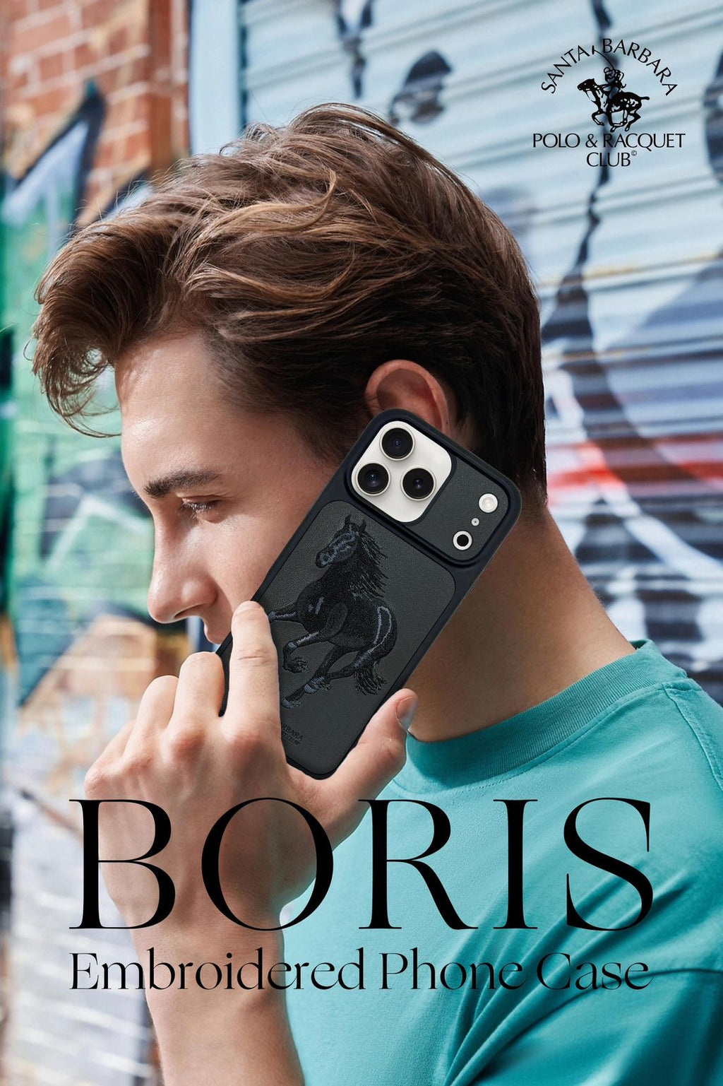 🐎 BORIS Series – Embroidered Horse Phone Case