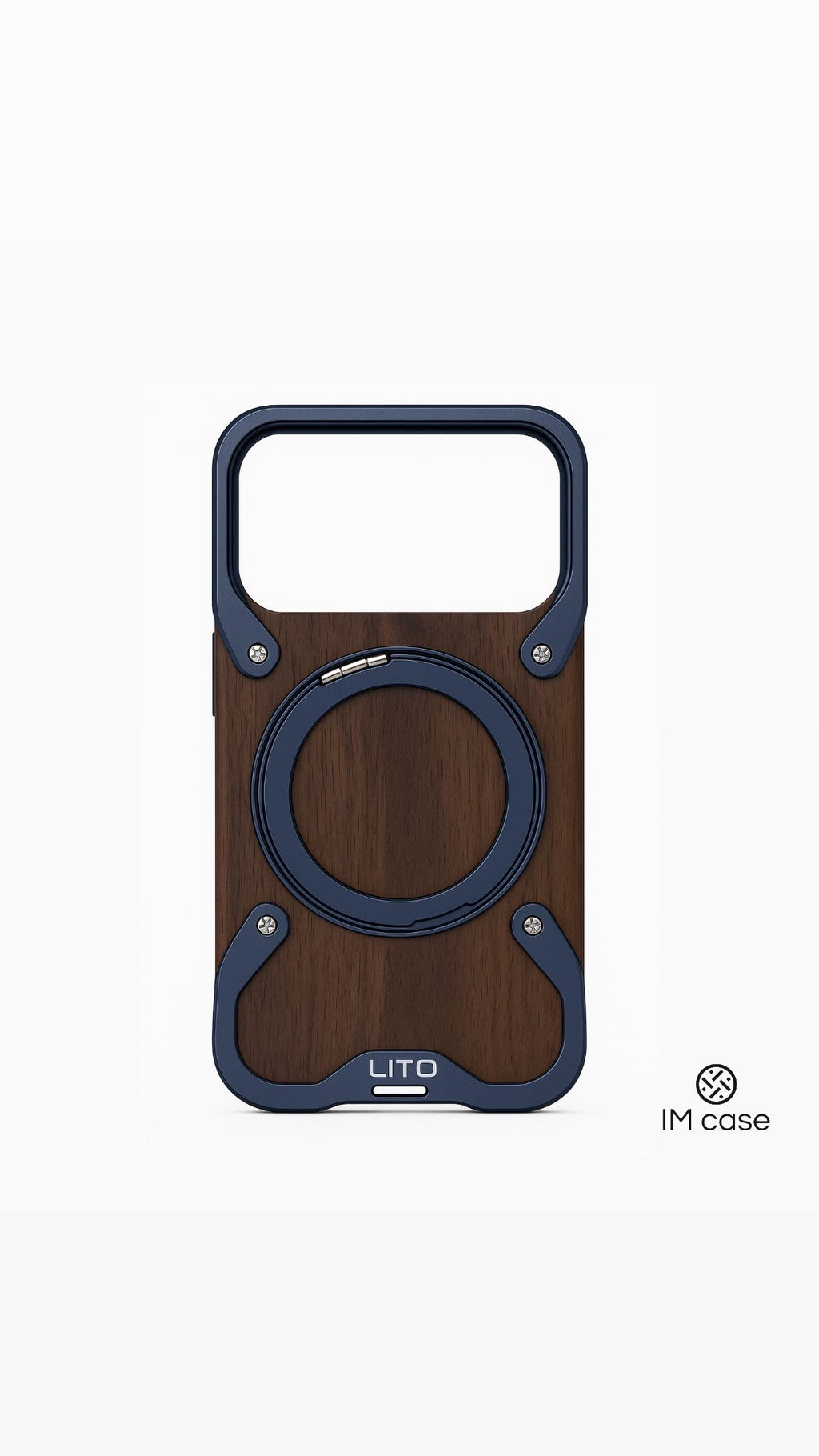 LITO Wooden Metal MagSafe Case | 360° Rotating Stand (for iPhone 17 Pro / 17 Pro Max)