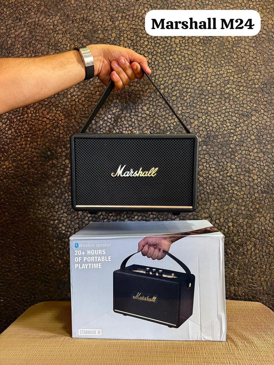 M24 Portable Wireless Speaker – 20+ Hours Playtime, Premium Bass (Marshall Style Clone)