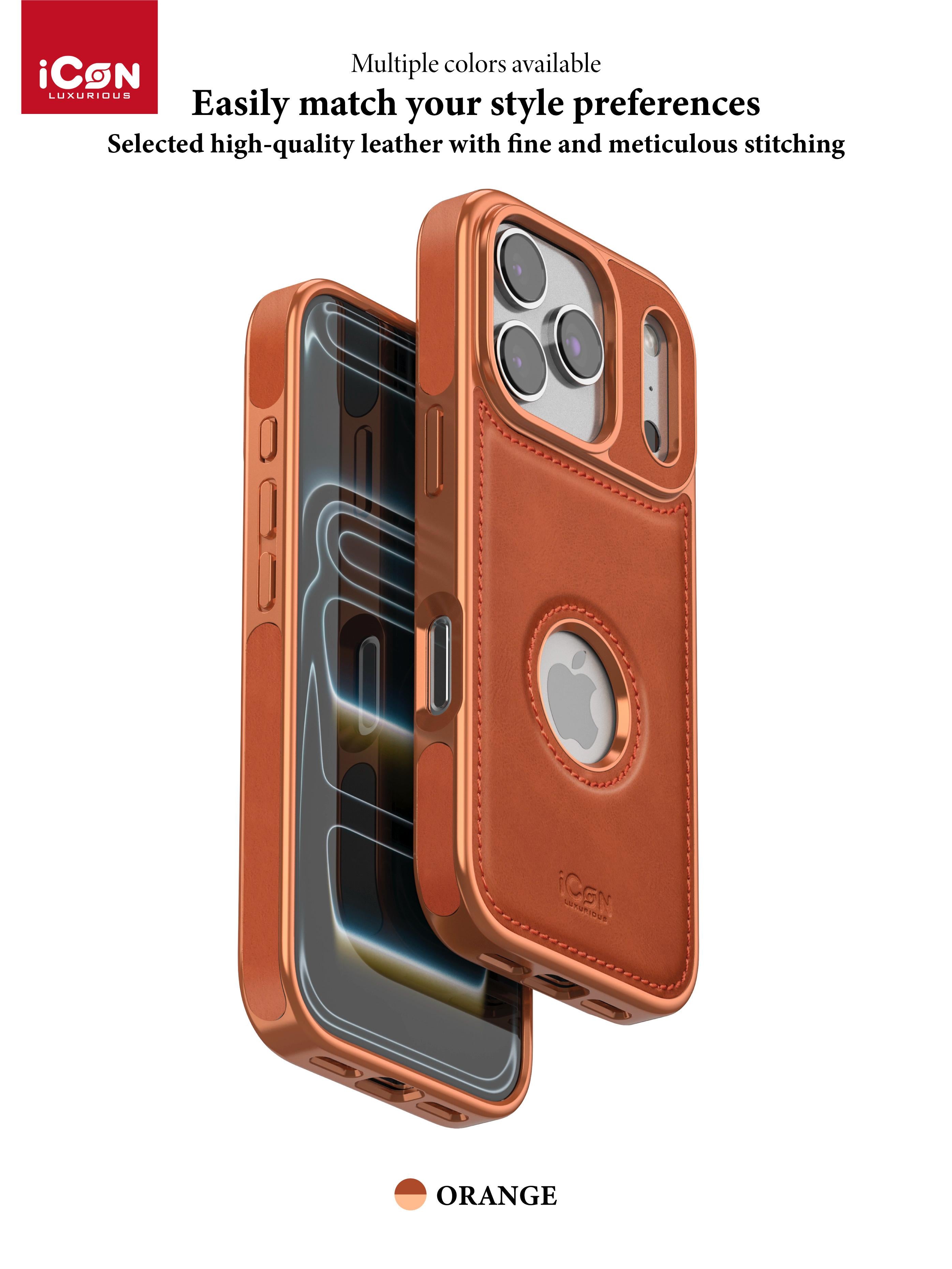 Icon classic leather cover cosmic orange for iPhone 17Pro/17ProMax