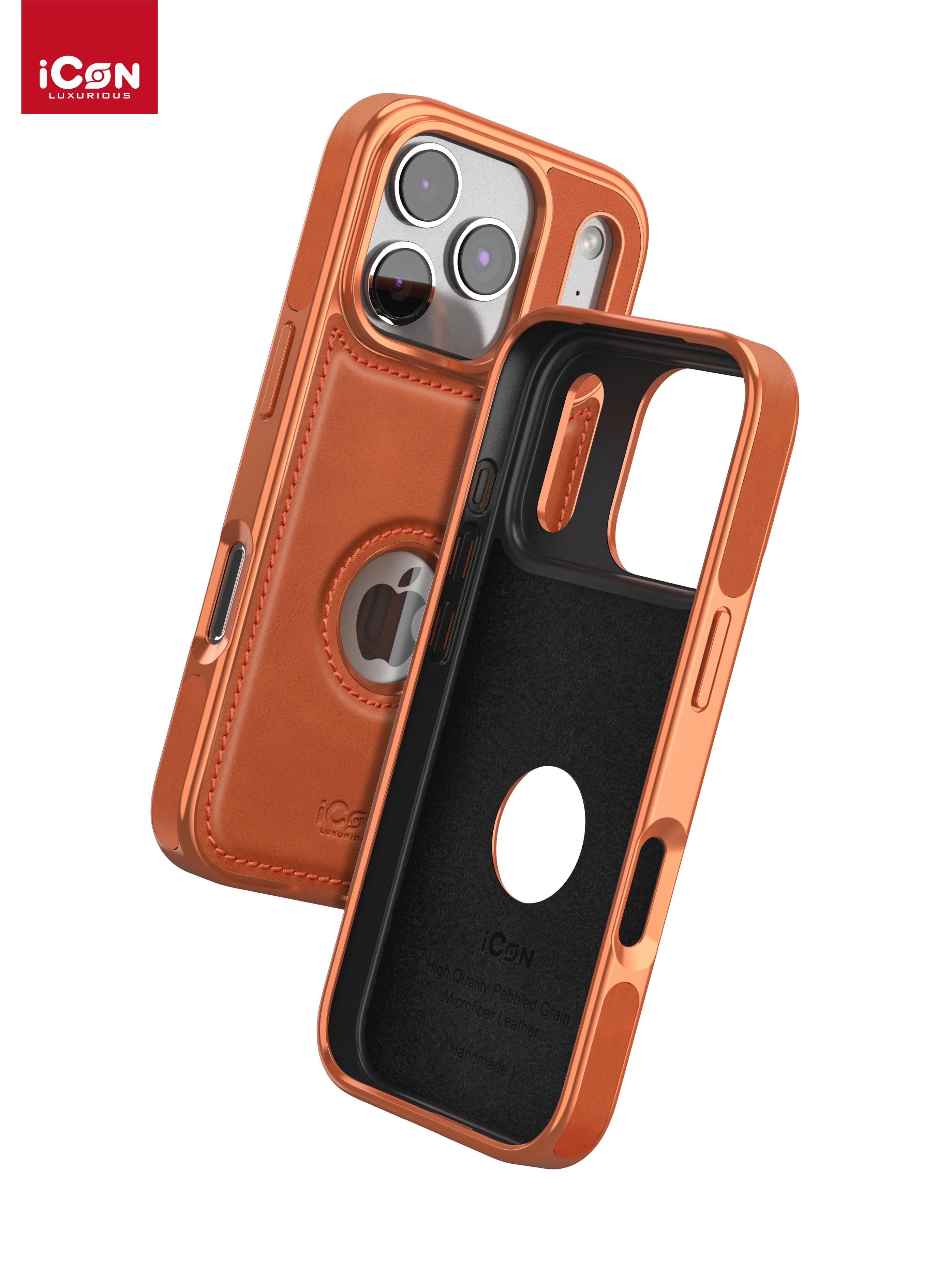 Icon classic leather cover cosmic orange for iPhone 17Pro/17ProMax