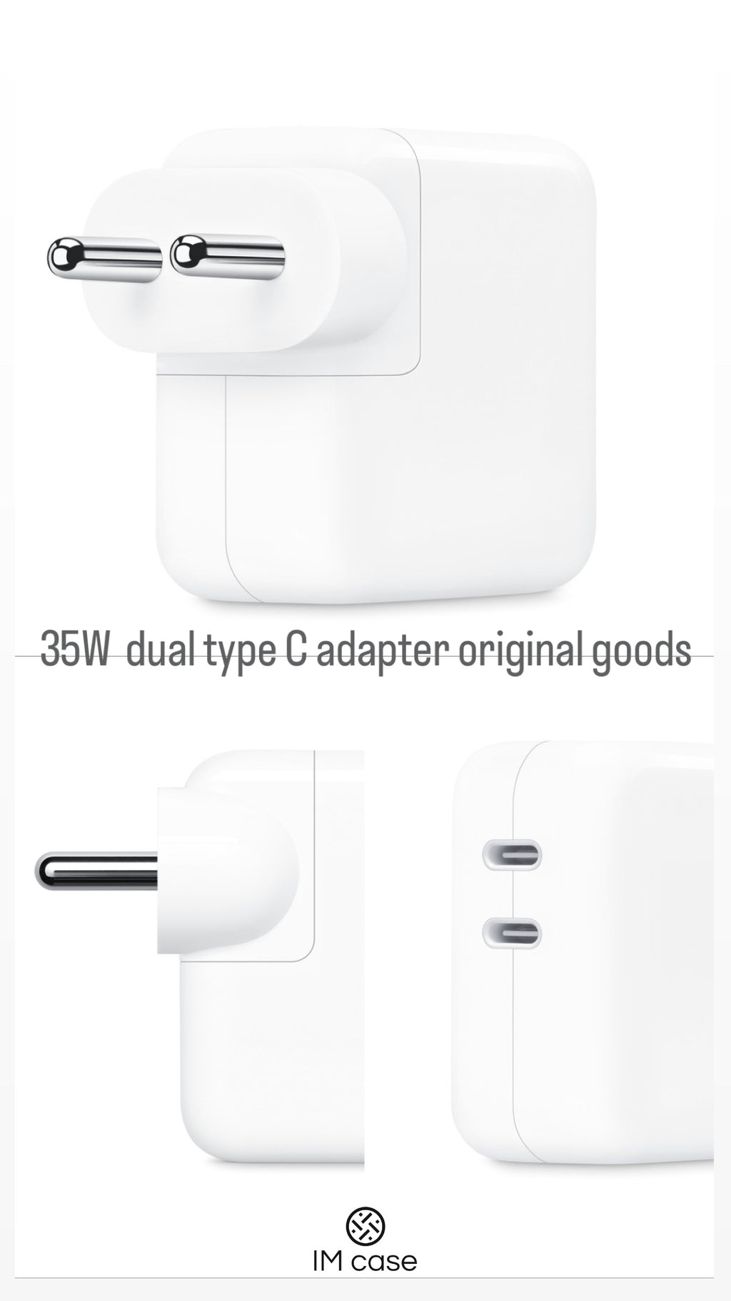 35W Type C 2-Port Fast Charger (Adapter Only, White)