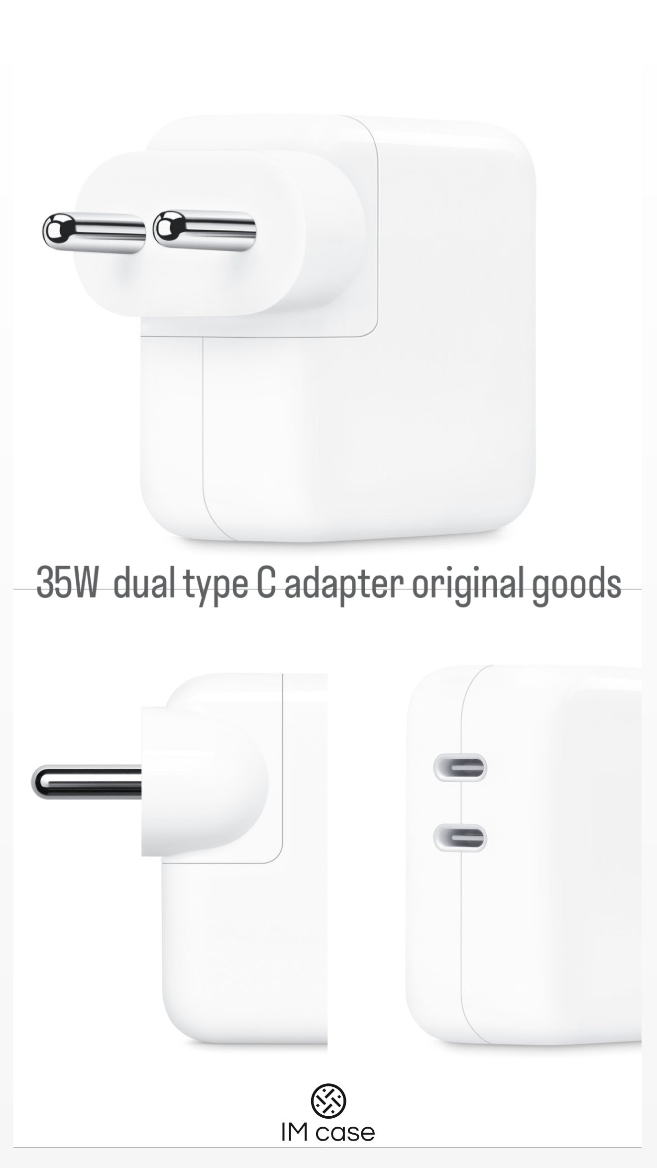 35W Type C 2-Port Fast Charger (Adapter Only, White)