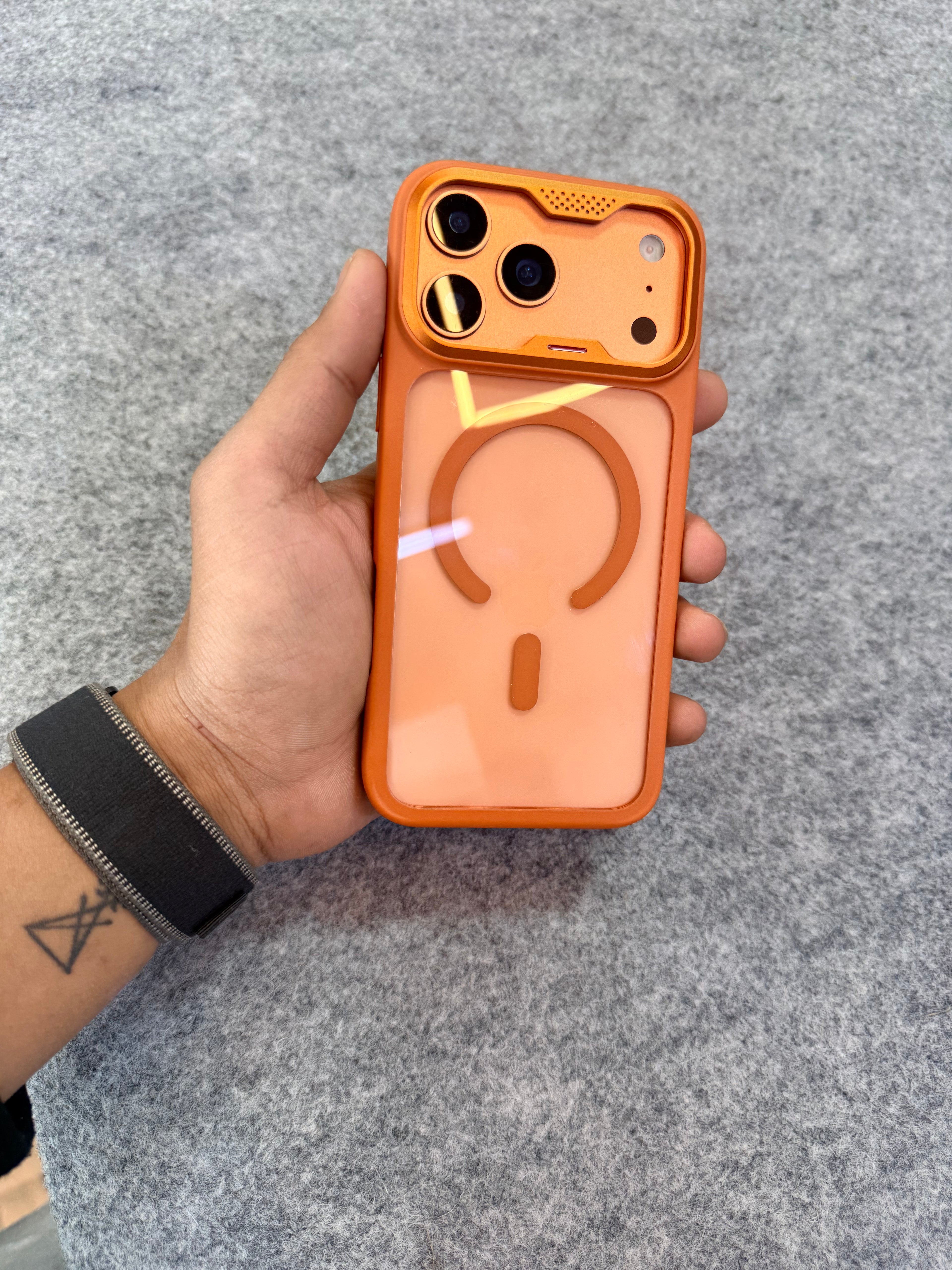 NJYONY Magnetic Shockproof Case for iPhone 17 Pro & 17 Pro Max | Matte Transparent Back | Metal Camera Protection | MagSafe Compatible