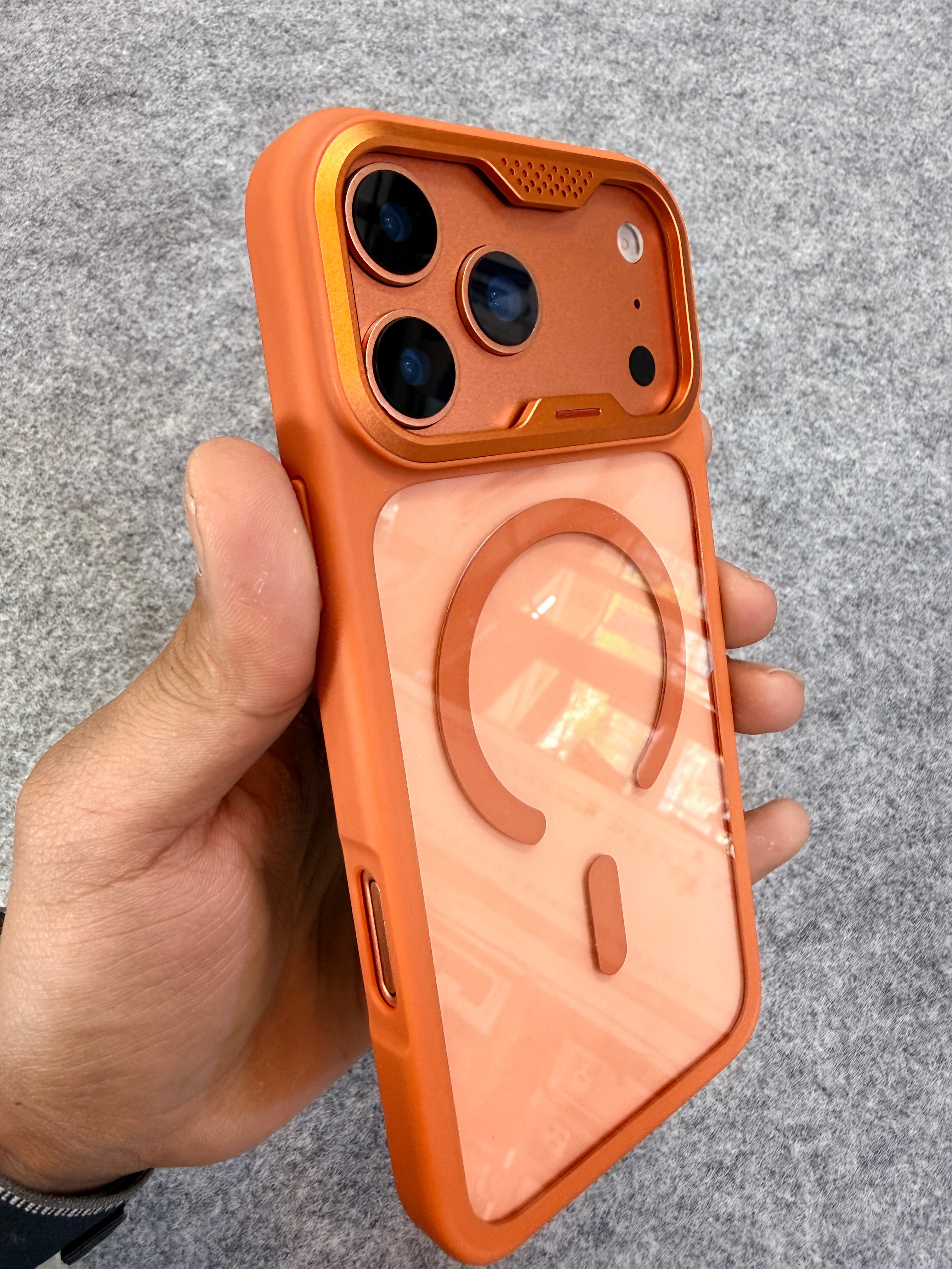 NJYONY Magnetic Shockproof Case for iPhone 17 Pro & 17 Pro Max | Matte Transparent Back | Metal Camera Protection | MagSafe Compatible