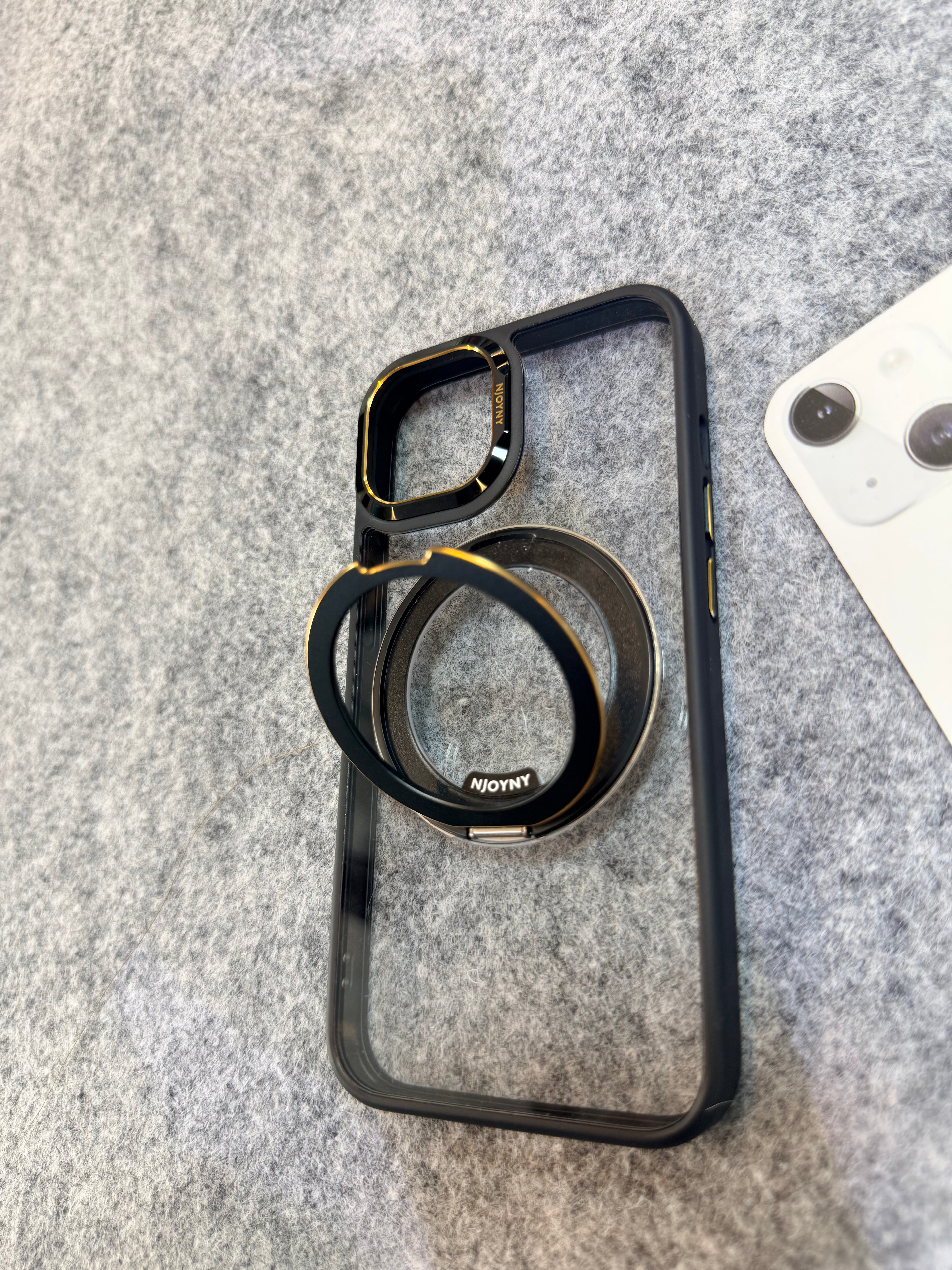 NjoyNY premium, gold, electro plated case with 360 rotating stand