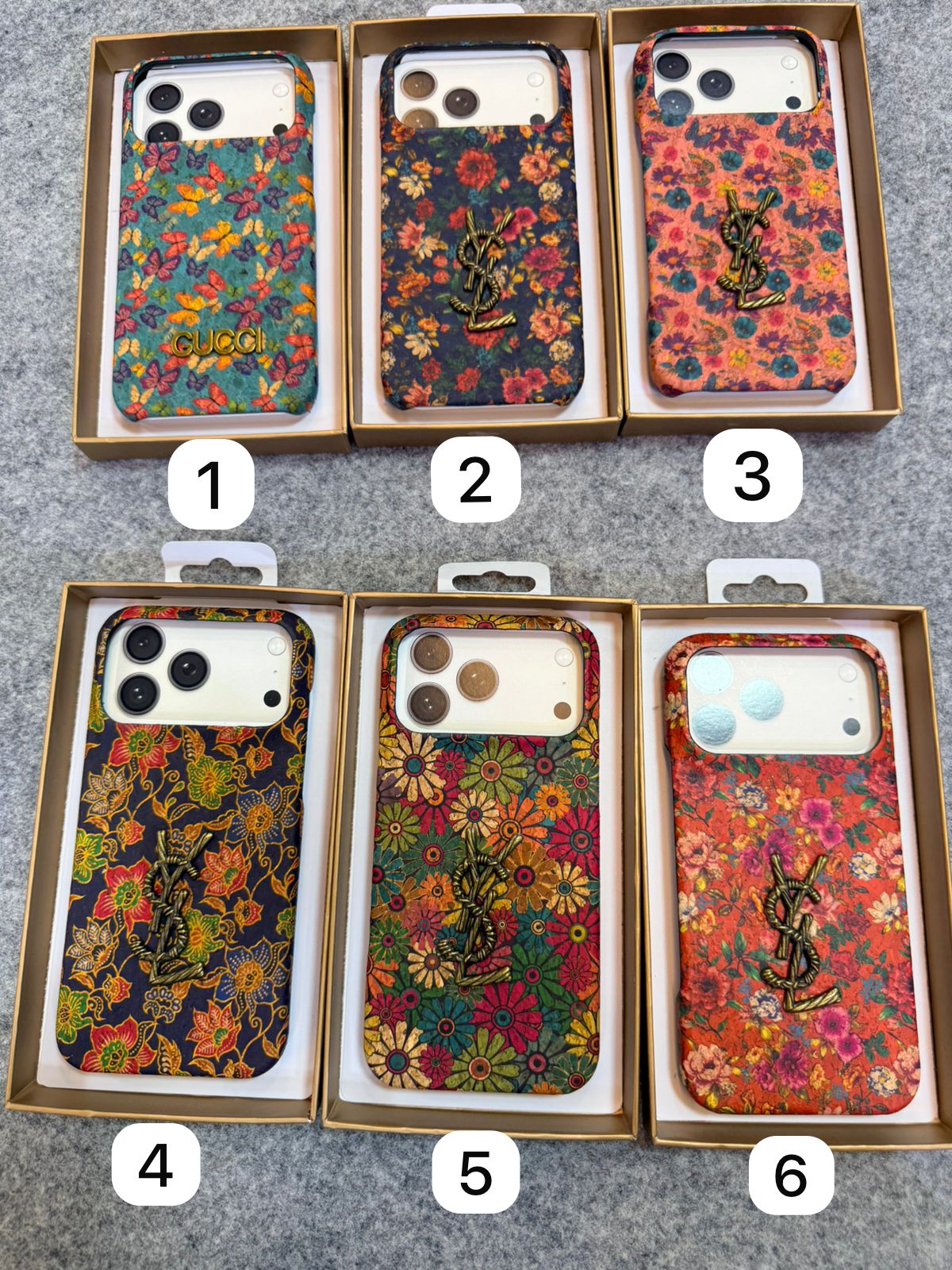 Luxury Floral Designer-Style Mobile Case with Metal Logo | Shockproof Premium Printed Back Cover