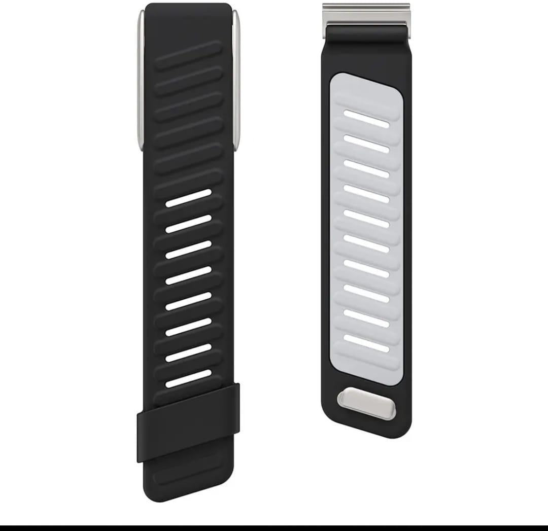 Silicone Sport Strap for Whoop 5.0 – Breathable Sweatproof Replacement Band with Metal Lock (Black & Grey)