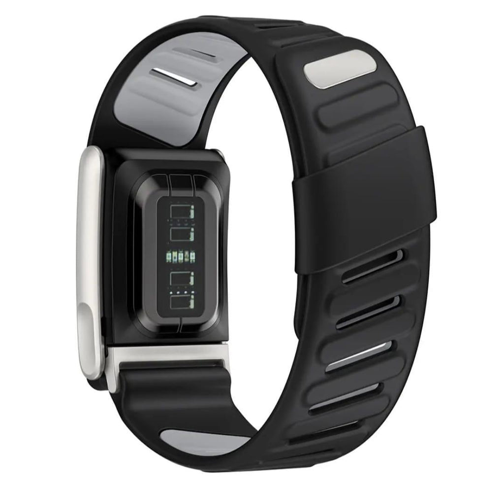 Silicone Sport Strap for Whoop 5.0 – Breathable Sweatproof Replacement Band with Metal Lock (Black & Grey)