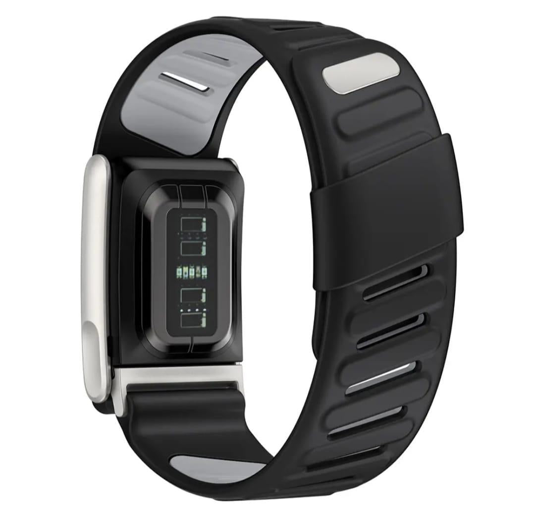 Silicone Sport Strap for Whoop 5.0 – Breathable Sweatproof Replacement Band with Metal Lock (Black & Grey)