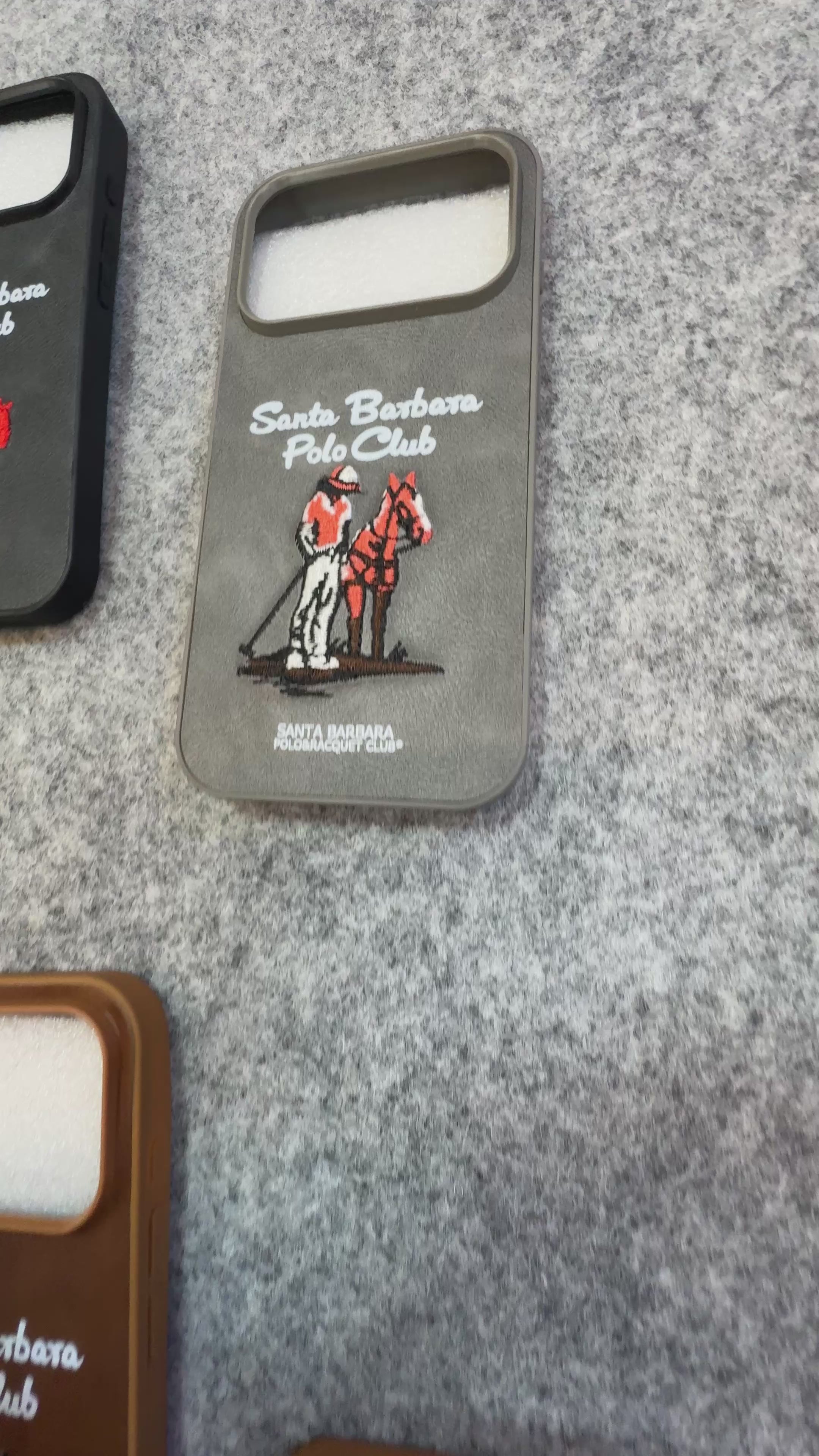 Santa Barbara Polo Club Premium Embroidery Leather Case (Inside Cloth Lining) – 5 Classic Colours