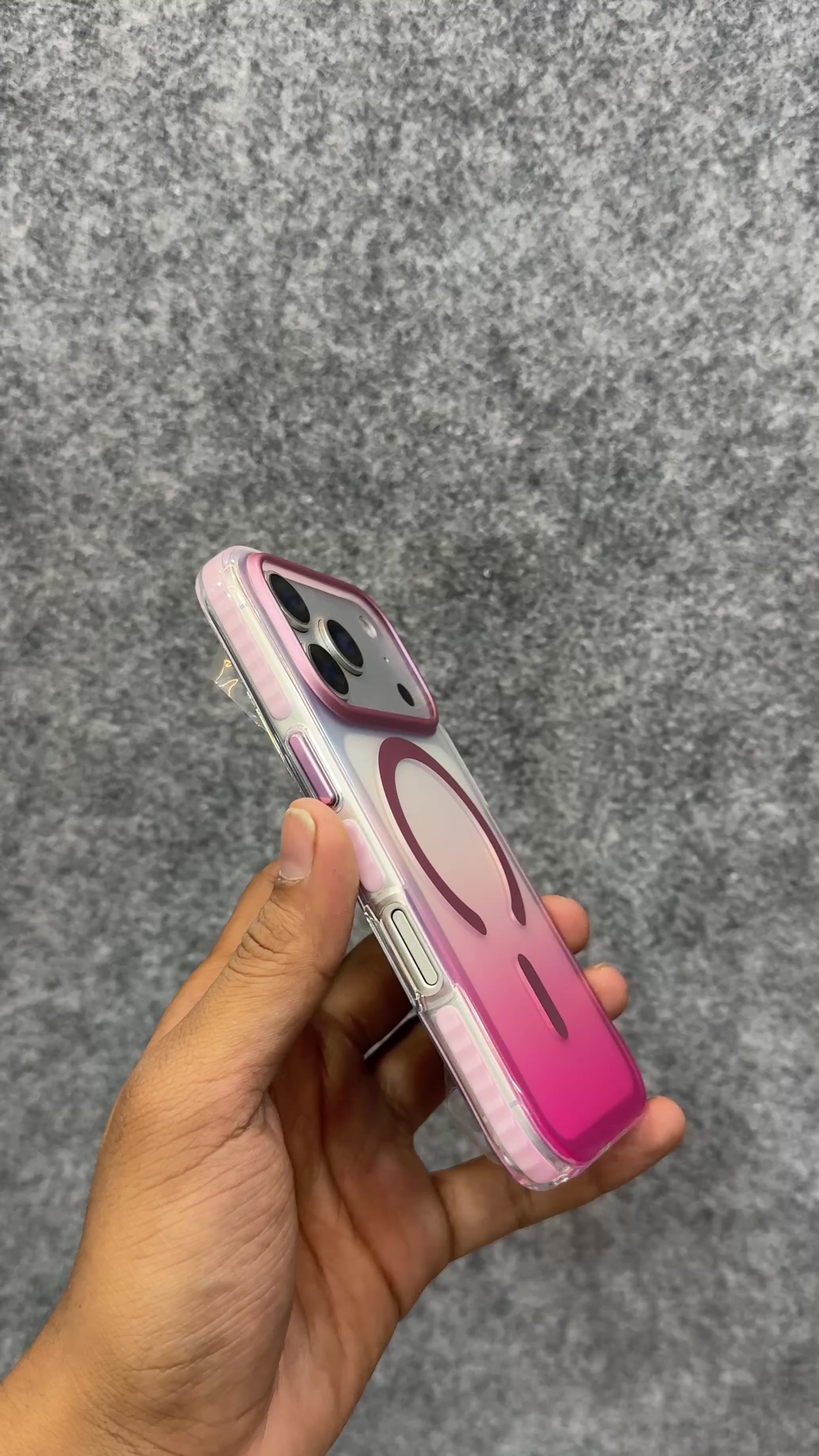 Gradient MagSafe Case for iPhone – Pink Ombre Glow | Shockproof & Stylish ✨